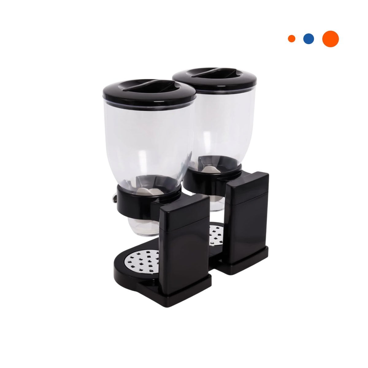 PACK4 DISTRIBUIDOR DOBLE DE GRANOS 2L NEGRO MODERNO Y PRACTICO PARA HOGAR Y+PAPEL REGALO - 3