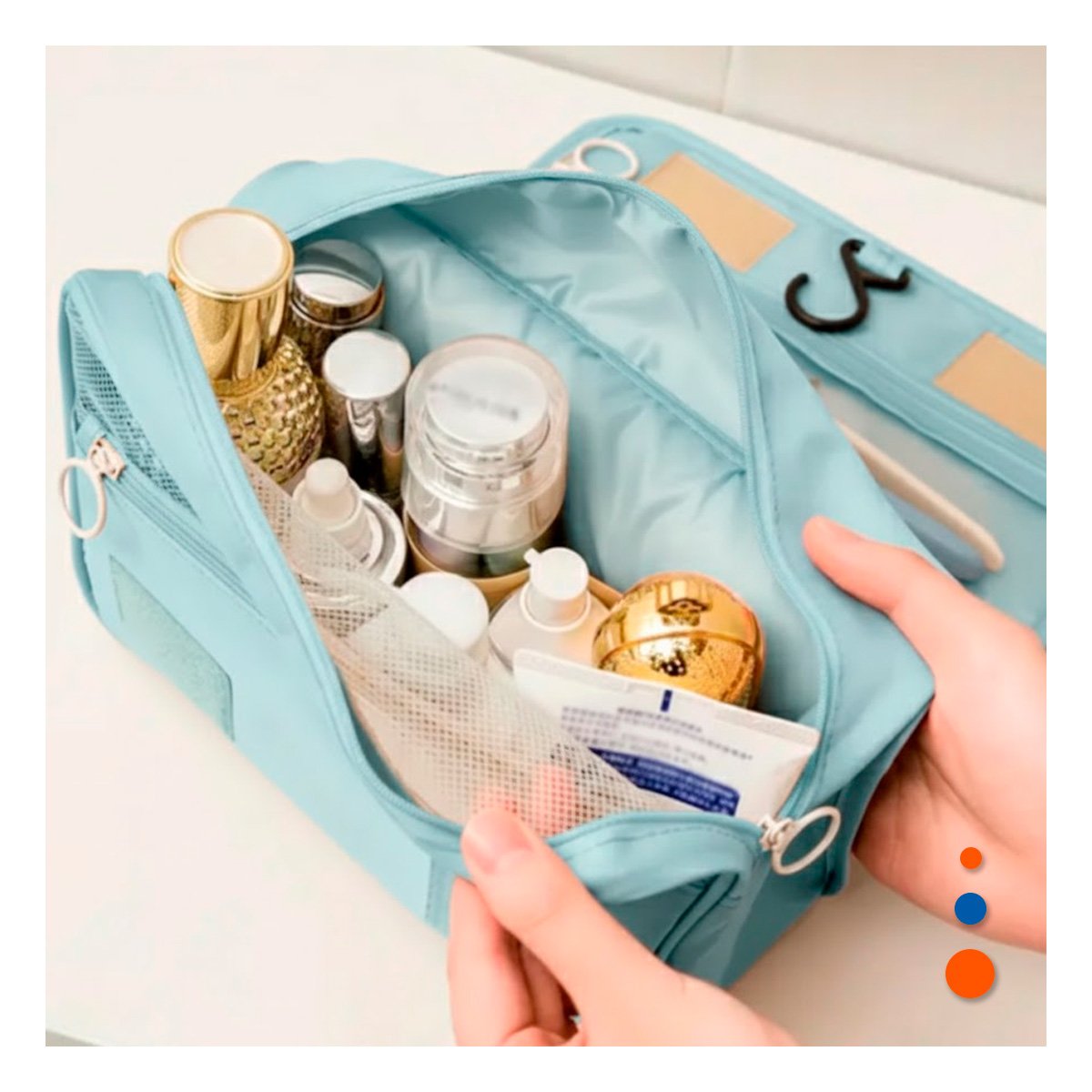 PACK4 BOLSA 24X8X19 CM CELESTE CLARO COLGADOR PARA LLEVAR LO NECESARIO SIN DESORDEN - 2