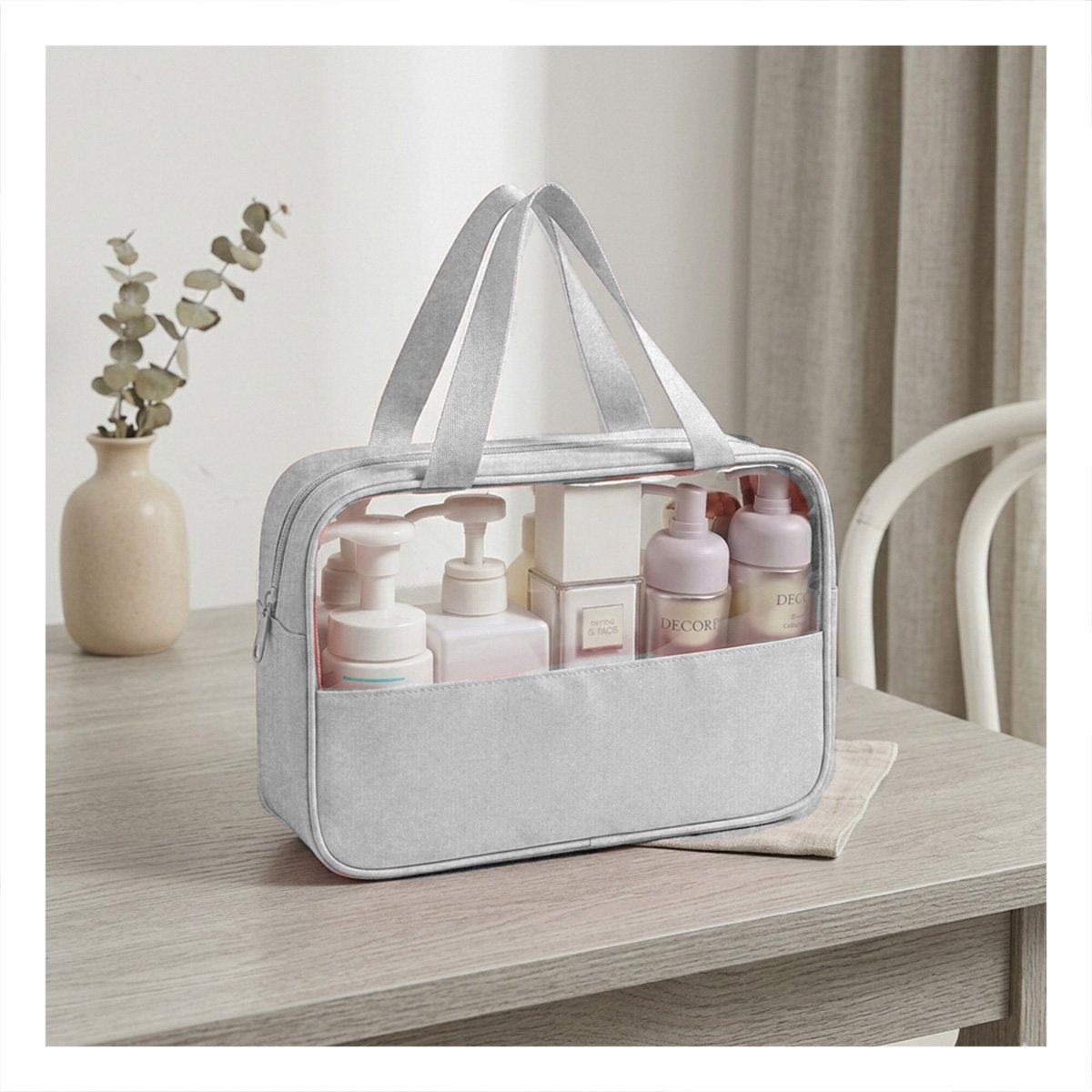 PACK2 ORGANIZADOR RECTANGULAR CON ASAS PARA ASEO ROSADO RESISTENTE Y PRACTICO - 2