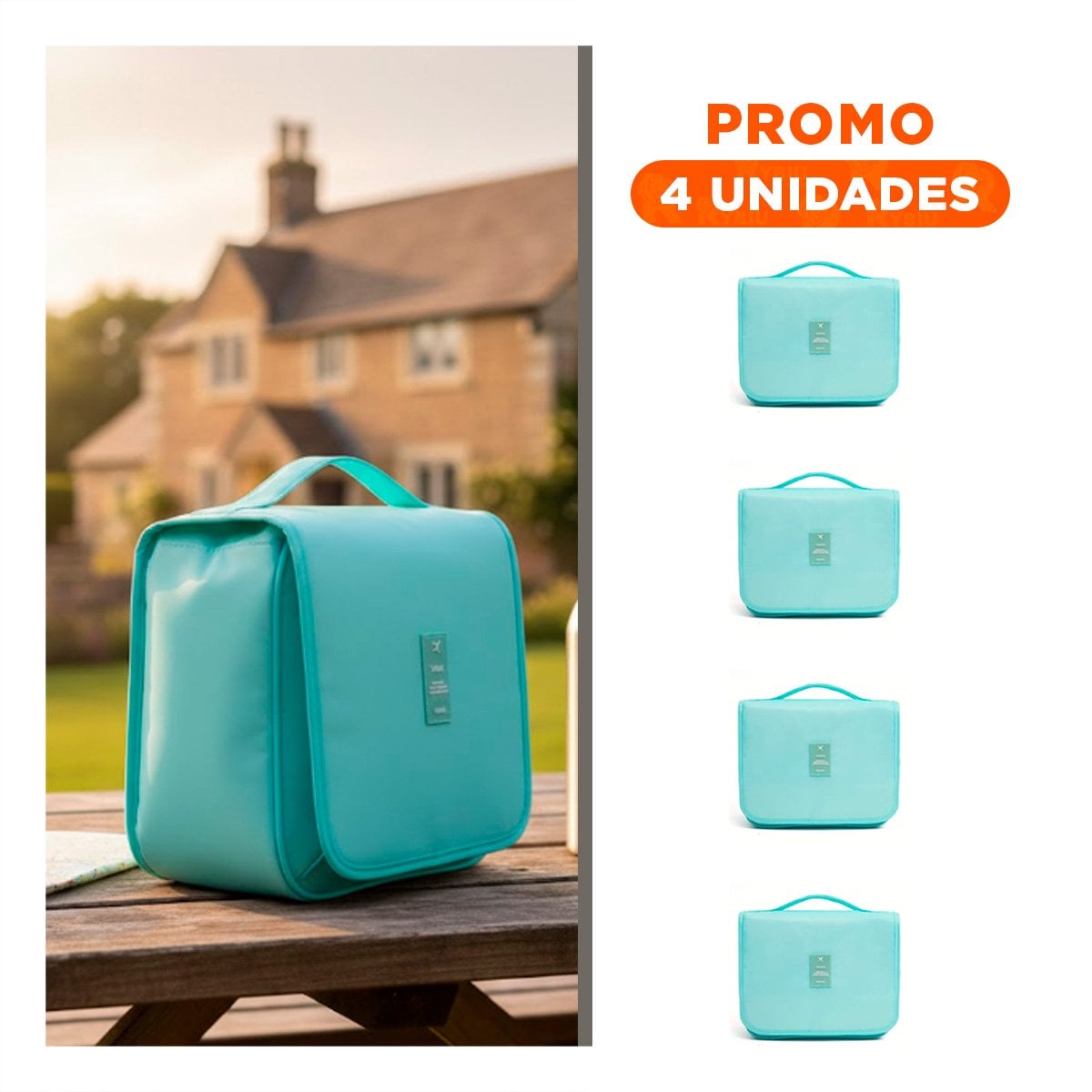 PACK4 UTIL COLGANTE 24X8X19CM CELESTE PARA BANO HOGAR O EQUIPAJE DE VIAJE Y+REGALO STICKER - 1