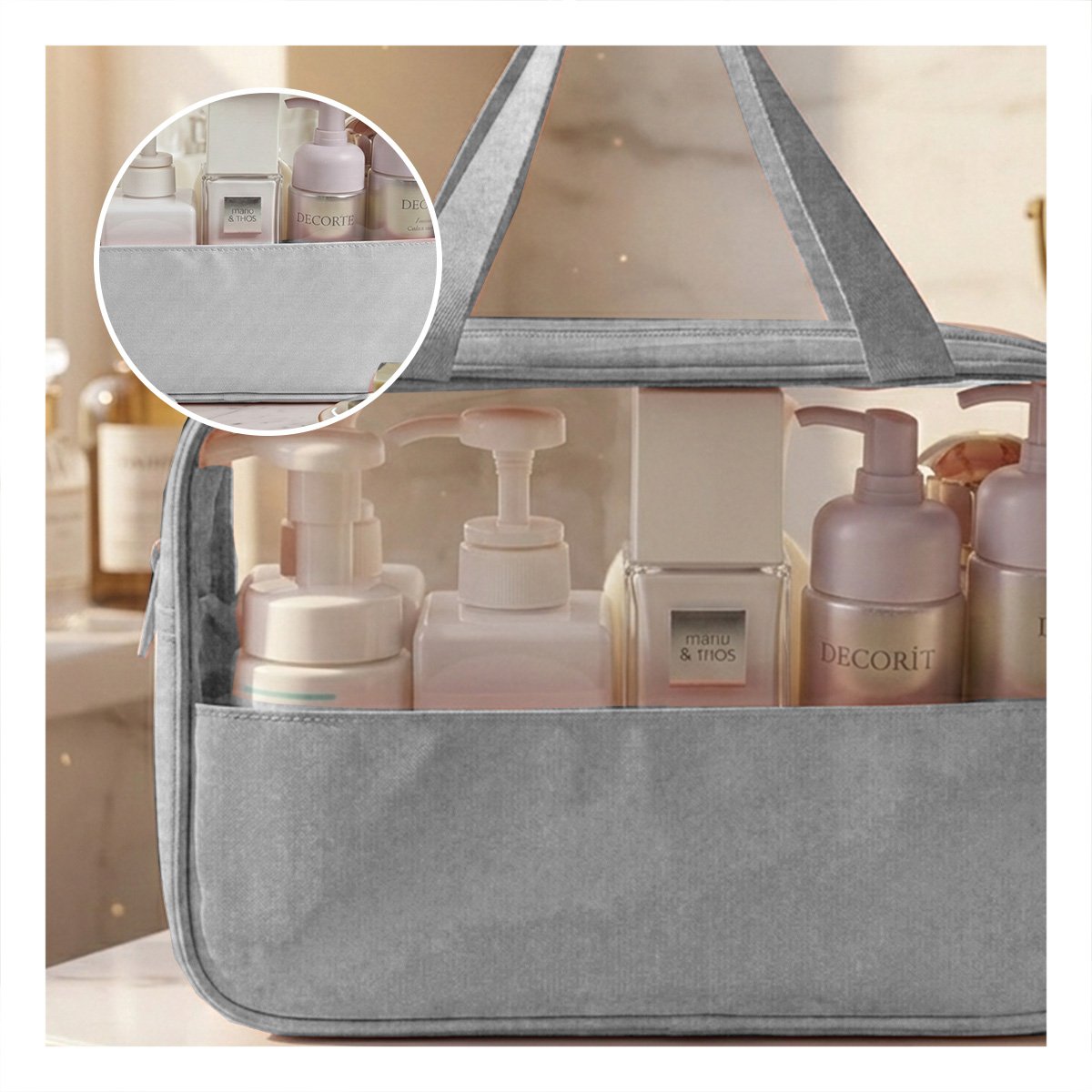 PACK12 ORGANIZADOR RECTANGULAR CON ASAS PARA COSMETICOS ROSADO LIGERO Y MODERNO Y+PAPEL REGALO - 3