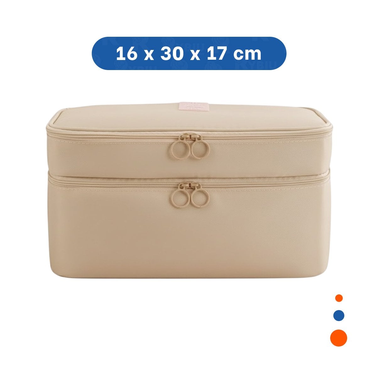 NECESER DE VIAJE 4 ESPACIOS 30X16X17CM BEIGE PARA ORGANIZACION Y+PAPEL REGALO - 4