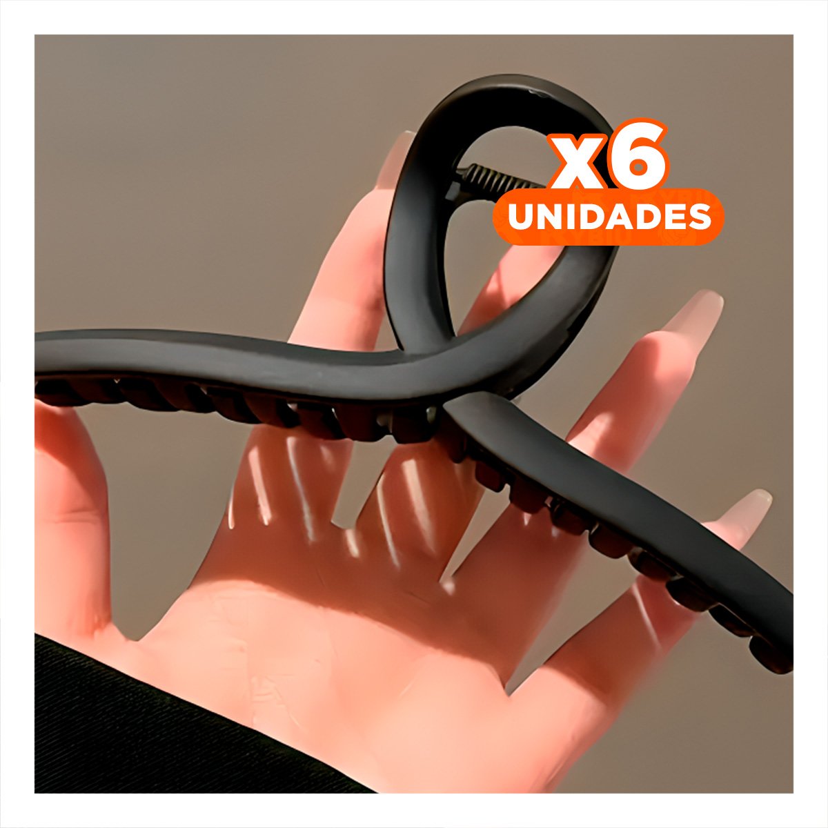 PACK6 SET 4 ACCESORIOS DE CABELLO CASUAL FORMA E EN NEGRO MARRON BEIGE Y+REGALO STICKER - 1