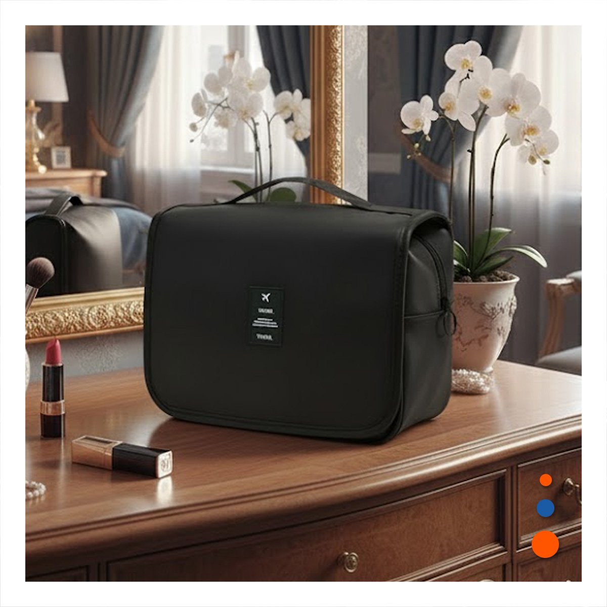 PACK4 NECESER ORGANIZADOR 24X8X19CM NEGRO DISEÑADO PARA VIAJAR CON TODO Y+PAPEL REGALO - 5