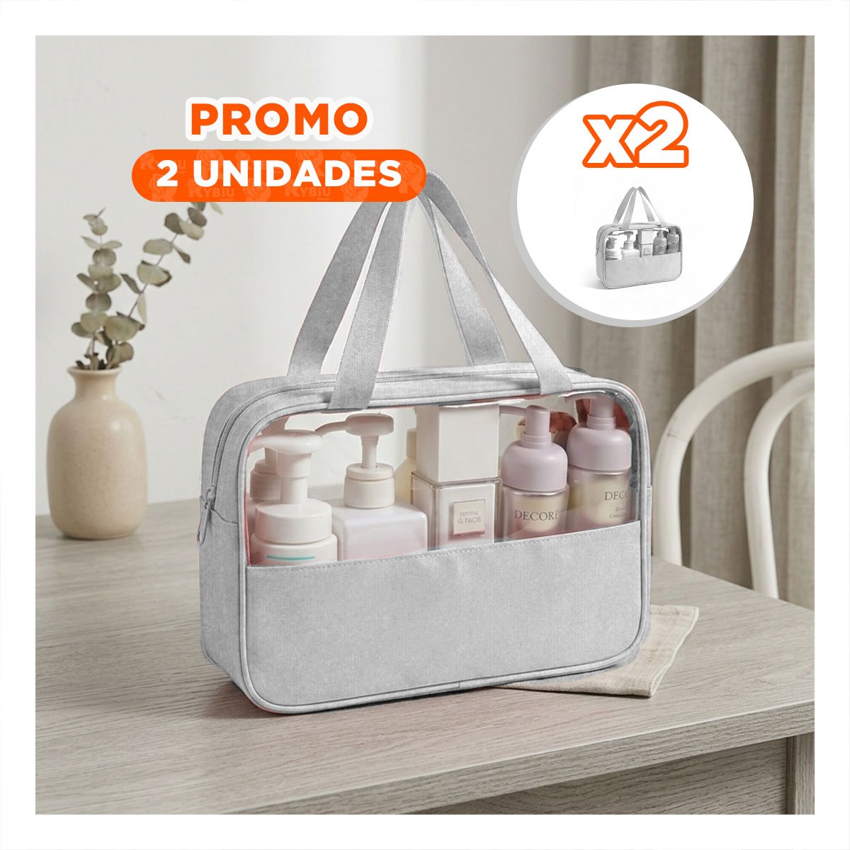 PACK2 CAJA RECTANGULAR CON ASAS PARA VIAJE ROSADO FUNCIONAL Y DURADERO Y+REGALO STICKER - 1