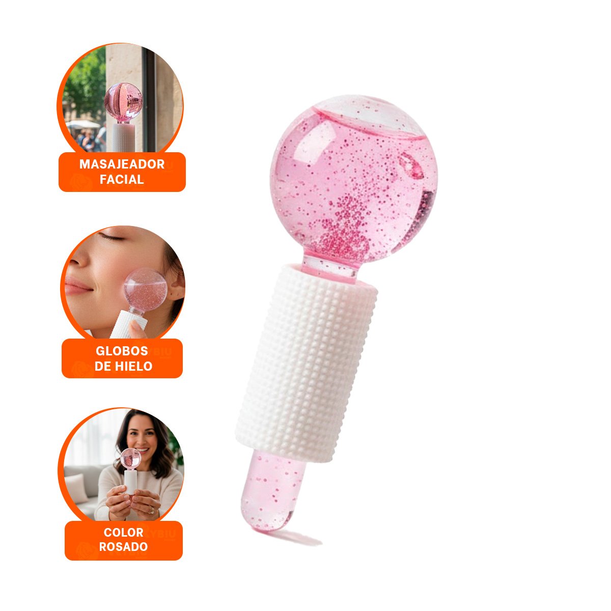 APLICADOR FACIAL GLOBOS DE HIELO PAR ROSADO USO EN CASA - 3