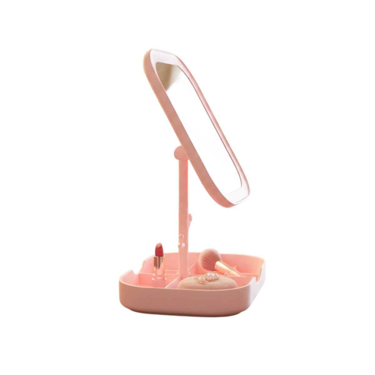 PACK2 KIT TOCADOR LED CUADRADO ROSADO CON BANDEJA ORGANIZADORA Y+REGALO STICKER - 2