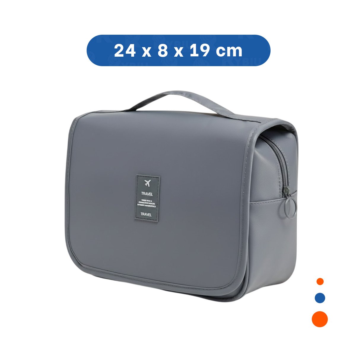 PACK6 ESTUCHE DE VIAJE COLGANTE 24X8X19CM PLOMO CON COMPARTIMENTOS SEGUROS - 4