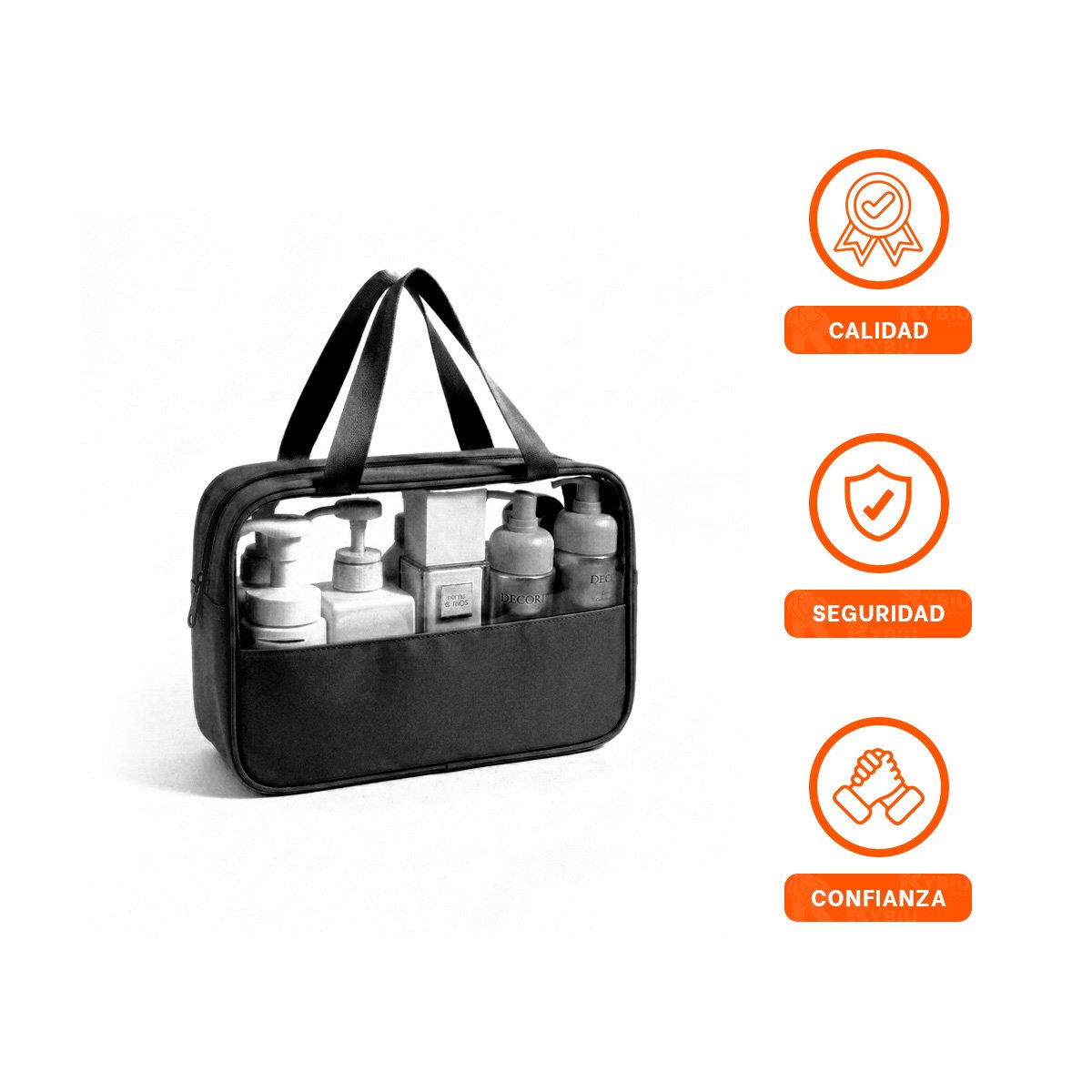 ESTUCHE RECTANGULAR CON ASAS PARA VIAJE NEGRO PRACTICO Y SEGURO - 3