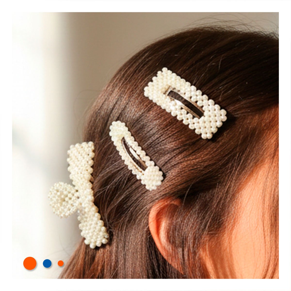 PACK4 COMBO 6 GANCHOS DE CABELLO CON PERLAS BEIGE ESTILO ELEGANTE Y+REGALO STICKER - 5