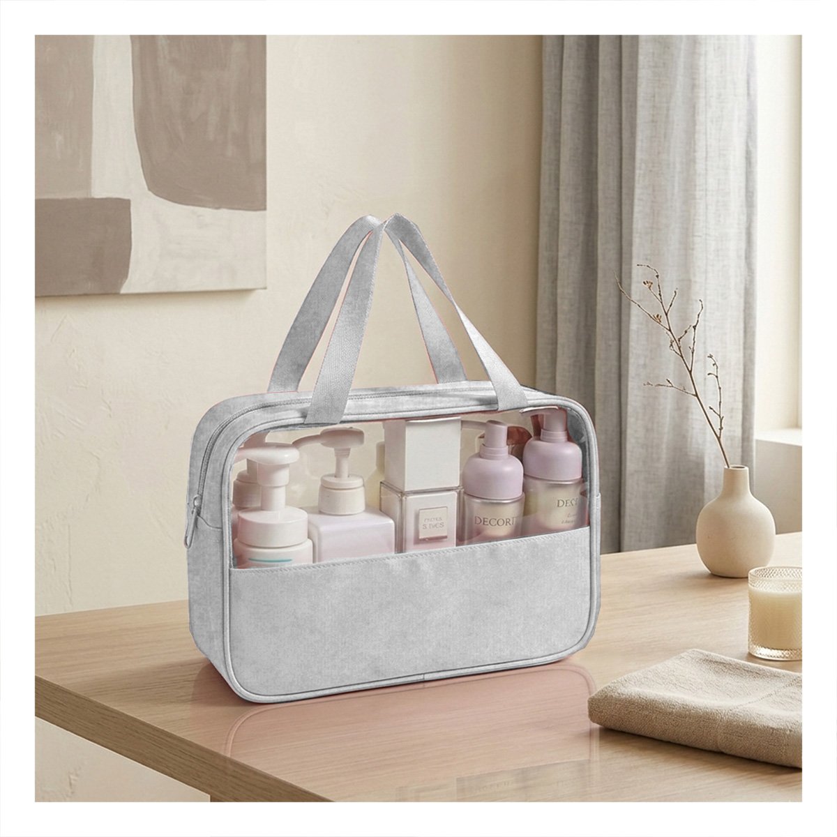 PACK4 BOLSO RECTANGULAR CON ASAS PARA ARTICULOS ROSADO PRACTICO Y ORDENADO Y+PAPEL REGALO - 5