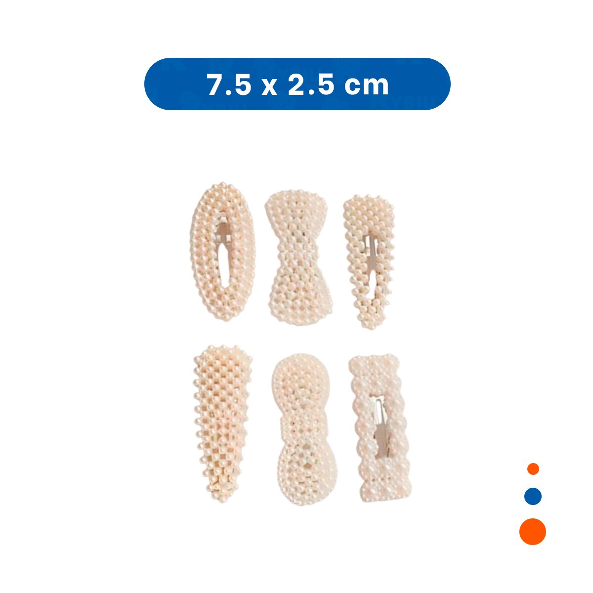 PACK2 SET 6 GANCHOS DE CABELLO CON PERLAS BEIGE ESTILO MUJER Y+REGALO STICKER - 4