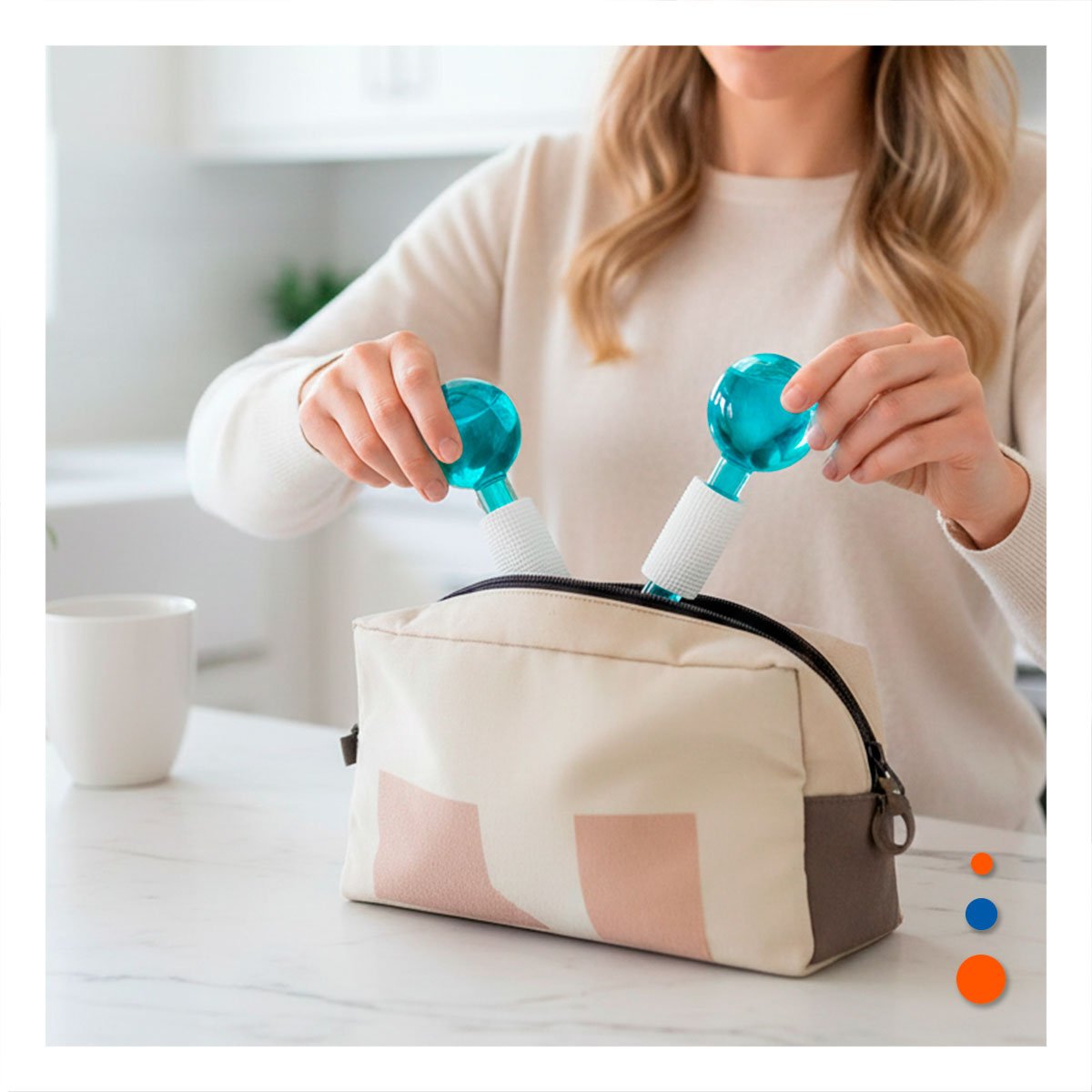 PACK2 SET FACIAL CON GLOBOS DE HIELO CELESTE PAR PARA PIEL SUAVE Y+PAPEL REGALO - 2