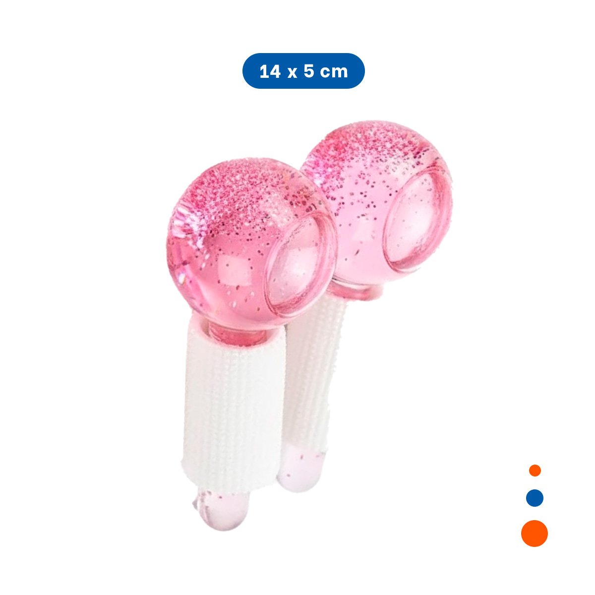 PACK4 MASAJEADOR FACIAL GLOBOS DE HIELO PAR ROSADO PARA MUJER Y+PAPEL REGALO - 4