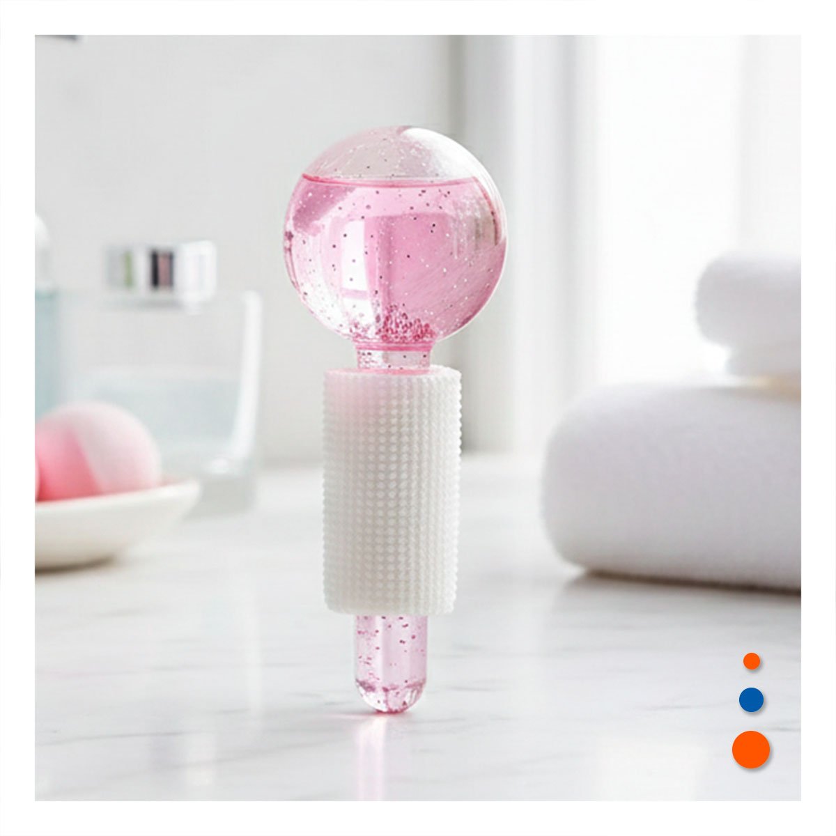 PACK4 MASAJEADOR FACIAL GLOBOS DE HIELO PAR ROSADO PARA MUJER Y+PAPEL REGALO - 5