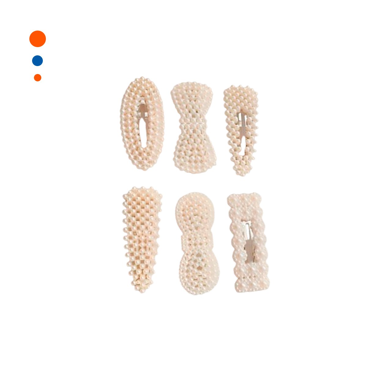 PACK12 PINZAS 6 DE CABELLO CON PERLAS BEIGE LOOK ELEGANTE Y+REGALO STICKER - 2