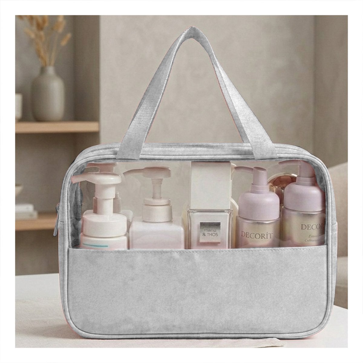 PACK4 ESTUCHE RECTANGULAR CON ASAS PARA COSMETICOS ROSADO LIGERO Y SEGURO Y+REGALO STICKER - 5