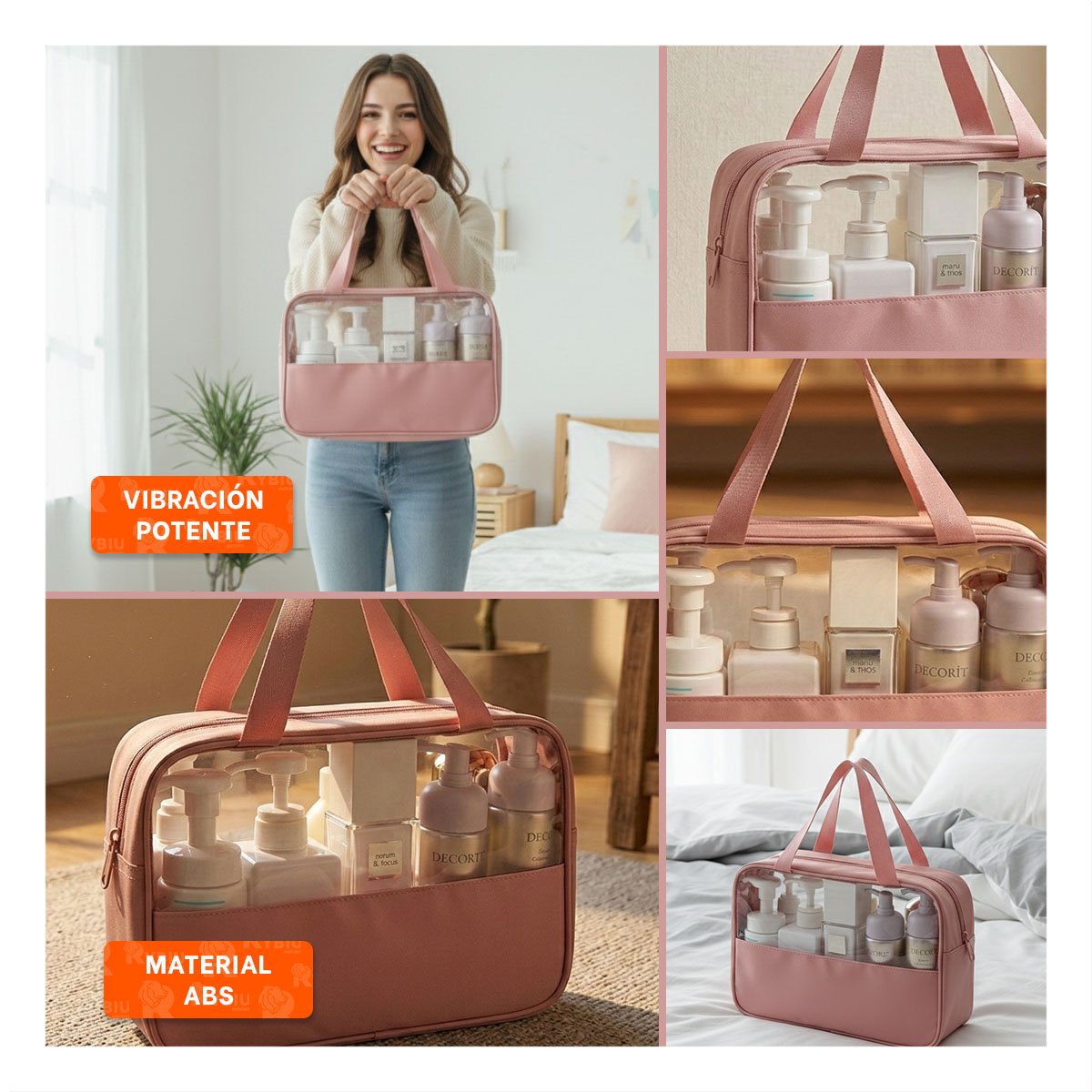 PAR NECESER RECTANGULAR CON ASAS ROSADO FORMA ERGONOMICA - 5