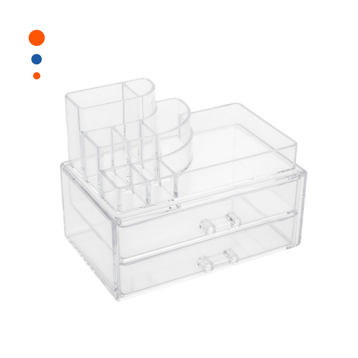 PACK2 ORGANIZADOR DE COSMETICOS TRANSPARENTE CON DISEÑO MINIMALISTA MODERNO Y+REGALO STICKER - 2