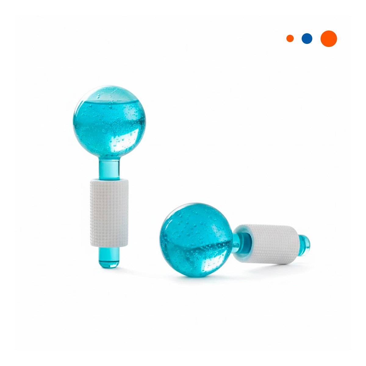 PACK4 APLICADOR FACIAL CON GLOBOS DE HIELO CELESTE PAR PARA RUTINA DIARIA Y+PAPEL REGALO - 3