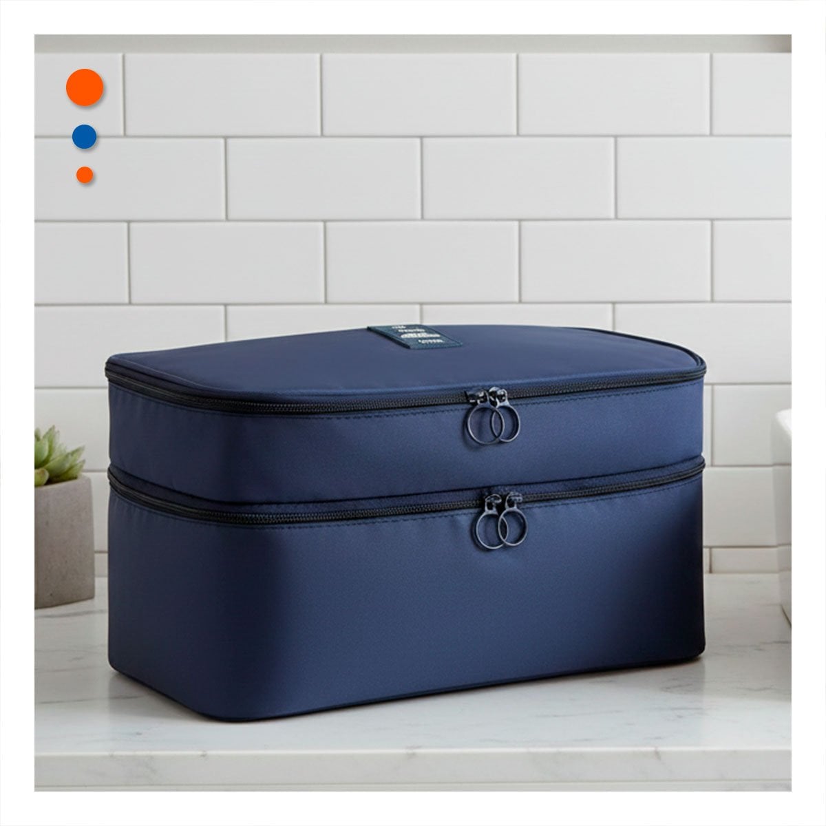 PACK6 NECESER MODERNO 4 ESPACIOS 30X16X17CM AZUL PARA VIAJE - 2