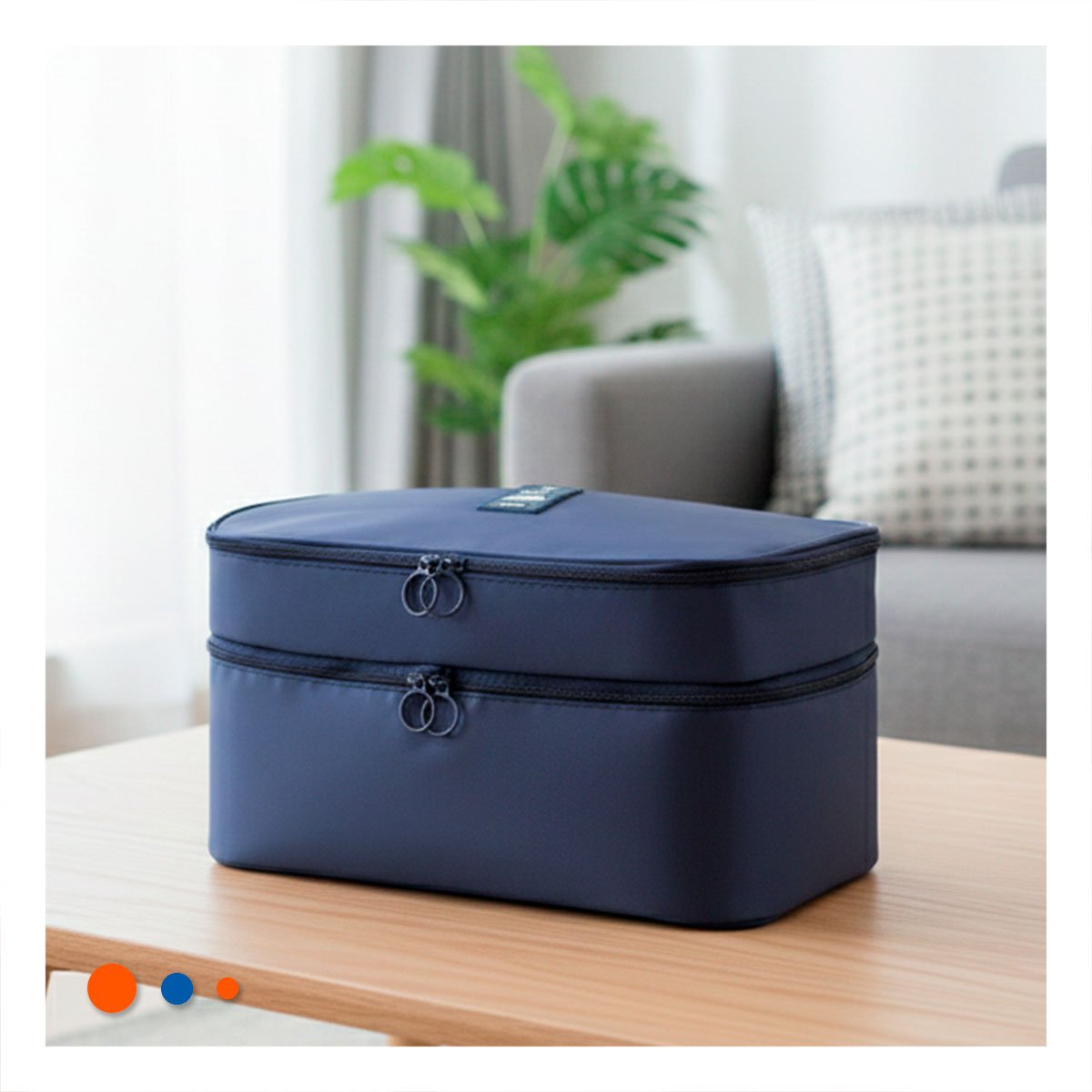 PACK6 NECESER MODERNO 4 ESPACIOS 30X16X17CM AZUL PARA VIAJE - 3