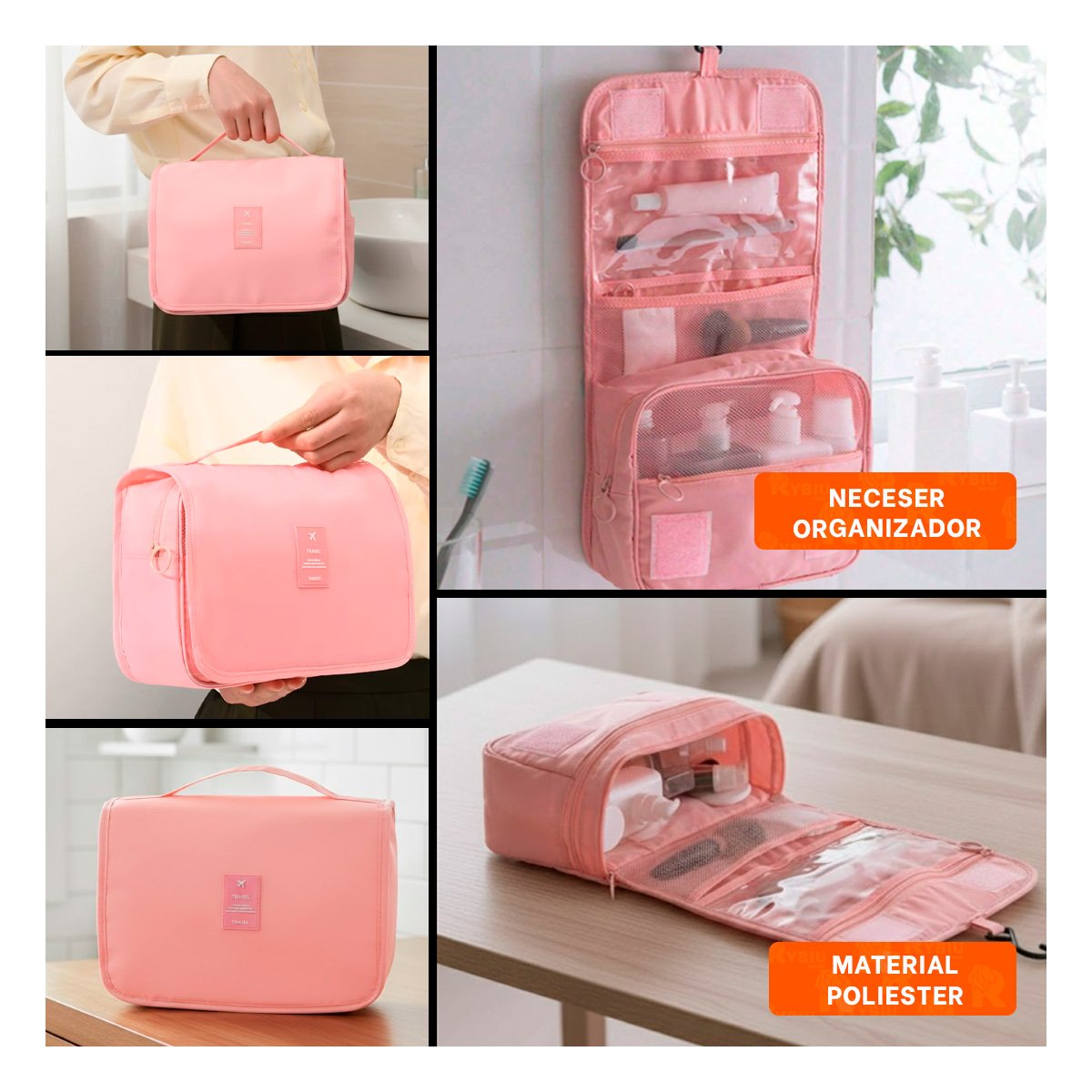 PACK6 PORTAOBJETOS 24X8X19 CM ROSADO CON SISTEMA COLGADOR PARA MAYOR COMODIDAD Y+PAPEL REGALO - 3