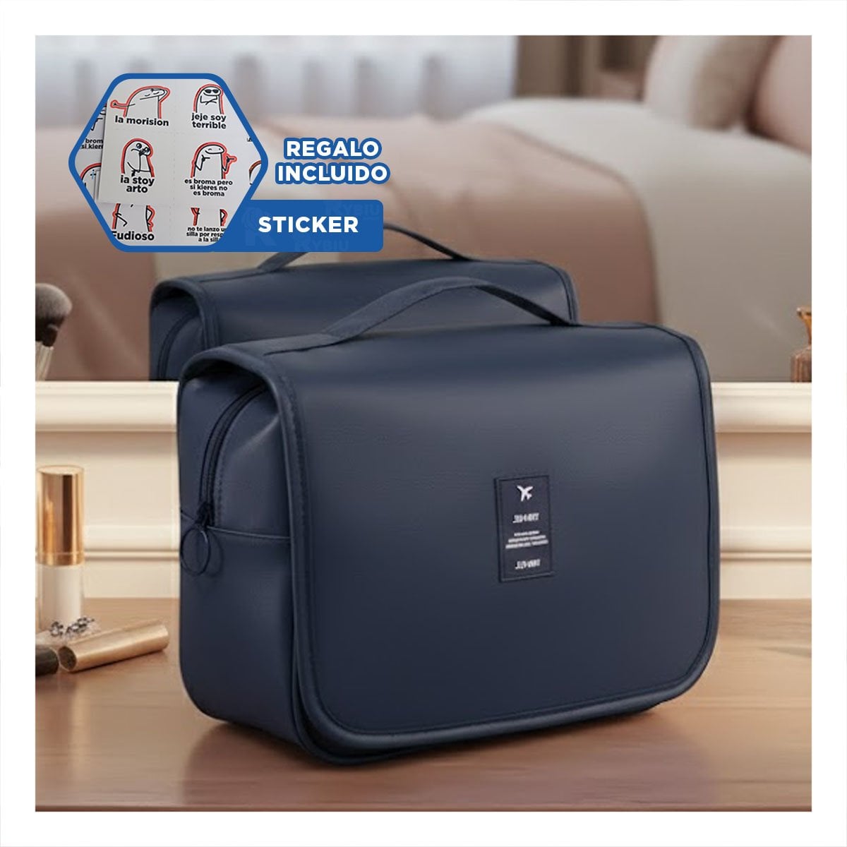 ORGANIZADOR PERSONAL COLGANTE 24X8X19CM AZUL PARA MANTENER TODO VISIBLE Y+REGALO STICKER - 1