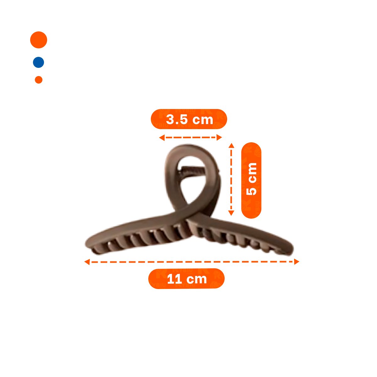 PACK12 KIT 4 CLIPS DE CABELLO CASUAL FORMA E EN NEGRO MARRON BEIGE Y+REGALO STICKER - 4