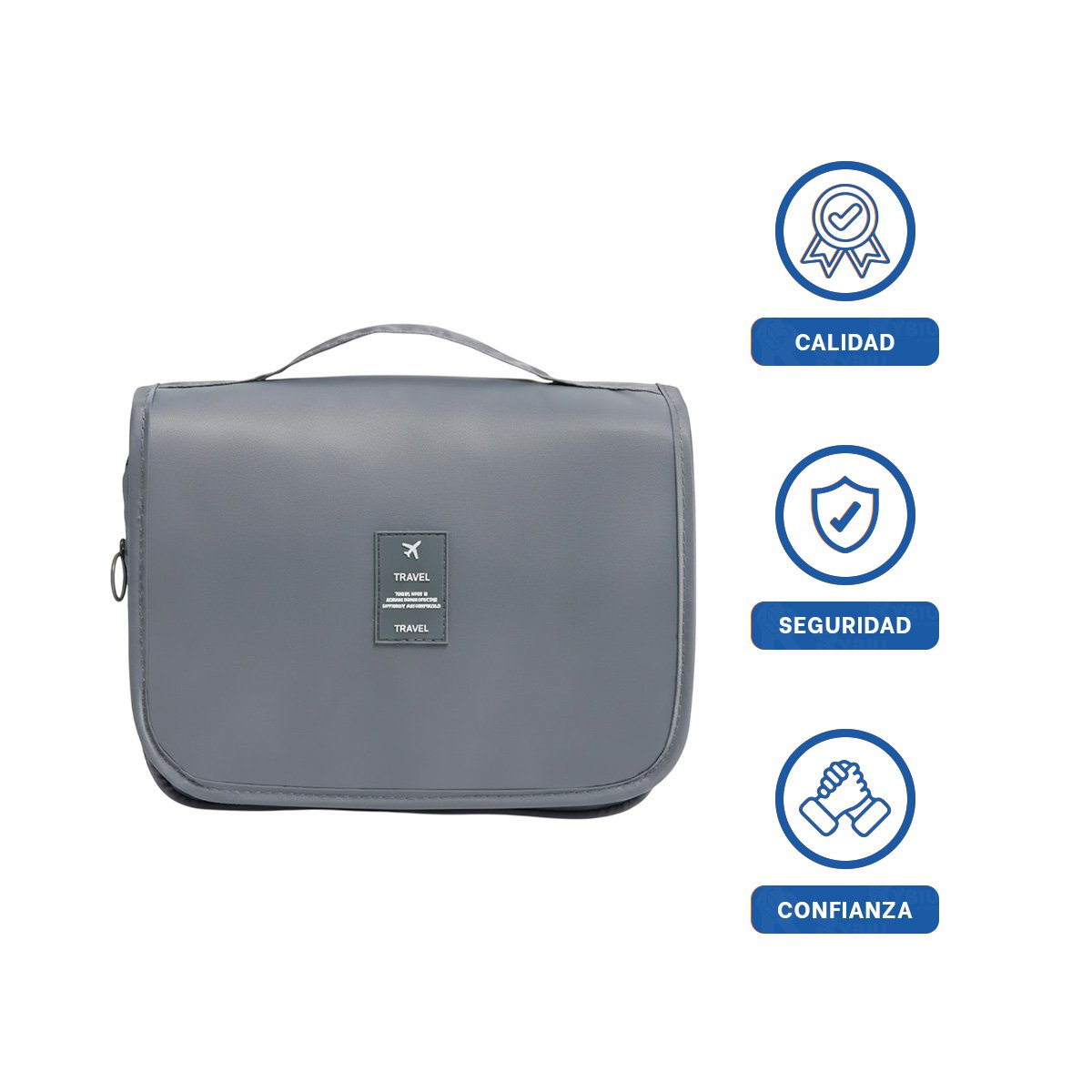 PACK6 BOLSO ORGANIZADOR COLGANTE 24X8X19CM PLOMO PARA EQUIPAJE DISTRIBUIDO Y+REGALO STICKER - 2