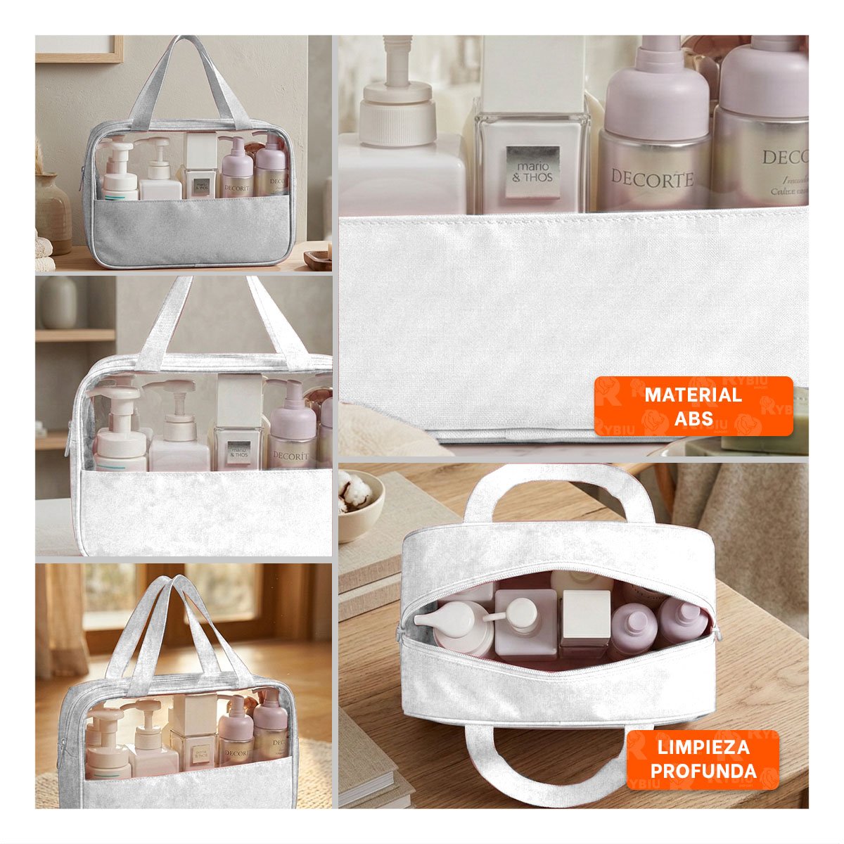 PACK6 CAJA RECTANGULAR CON ASAS PARA HIGIENE ROSADO RESISTENTE Y LIGERO Y+PAPEL REGALO - 3