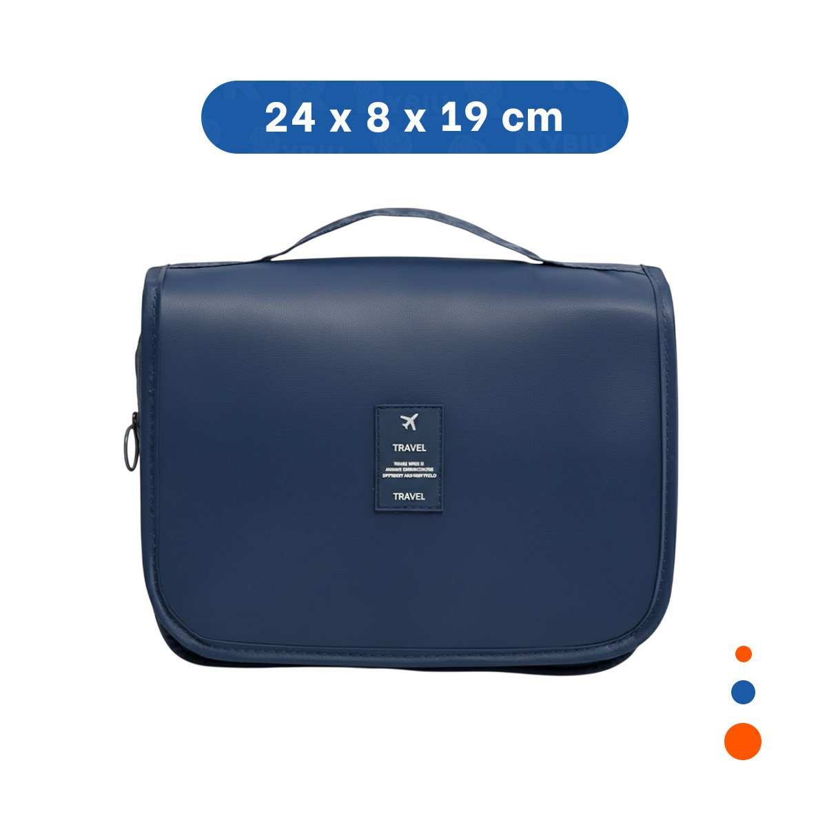 NECESER DE VIAJE 24X8X19CM AZUL COLGANTE CON GRAN CAPACIDAD PARA ARTICULOS Y+PAPEL REGALO - 3