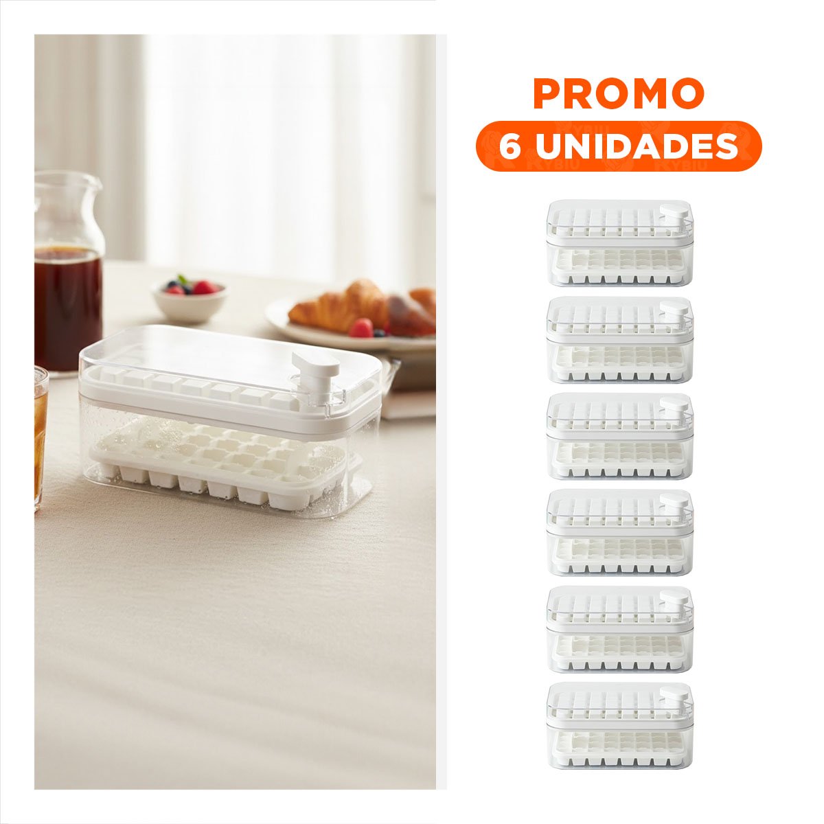 PACK6 ACCESORIO BLANCO PARA CUBOS DE HIELO CON SISTEMA CLIC - 1
