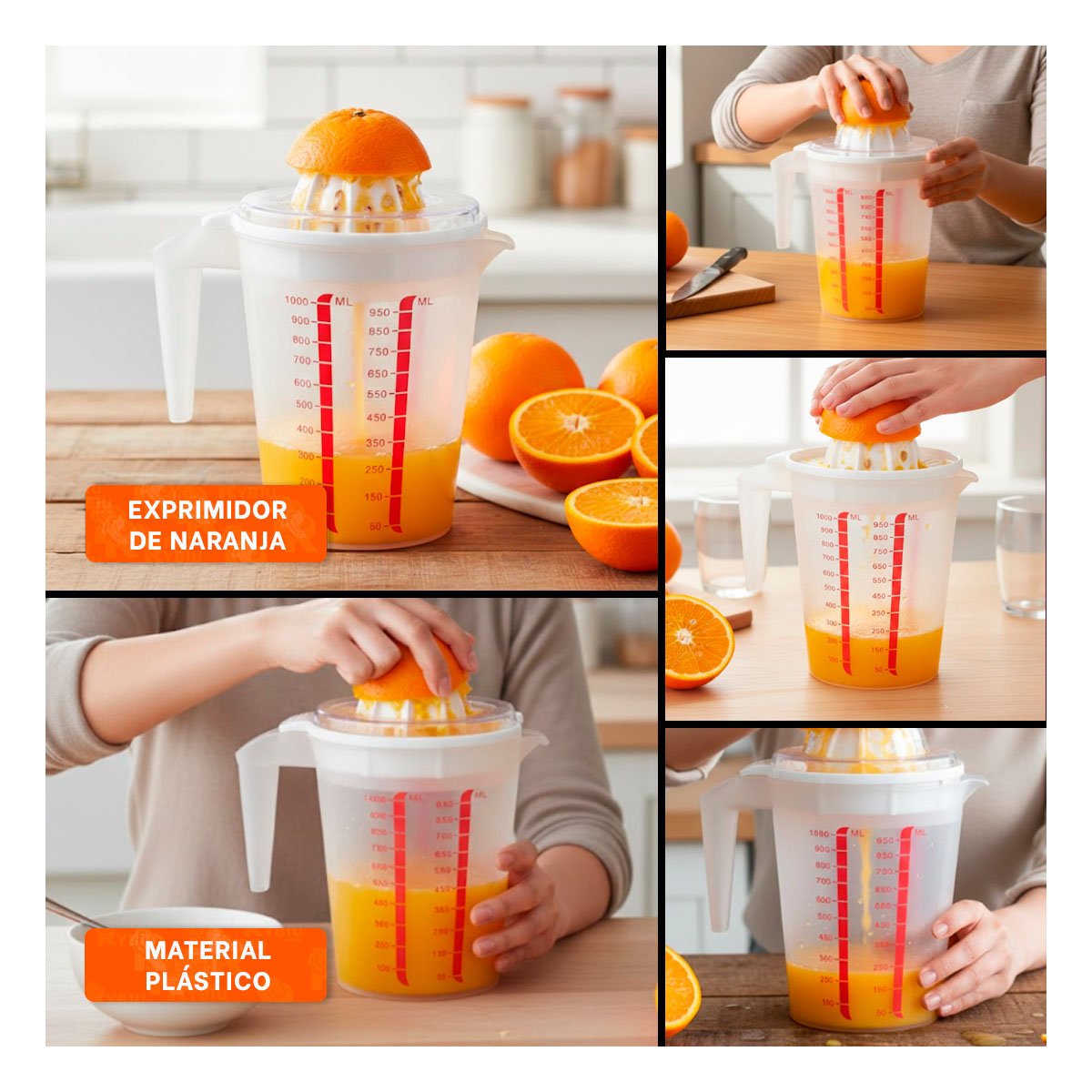 ACCESORIO DE COCINA PARA JUGO NATURAL DE NARANJA CELESTE Y+LIGAS REGALO - 5