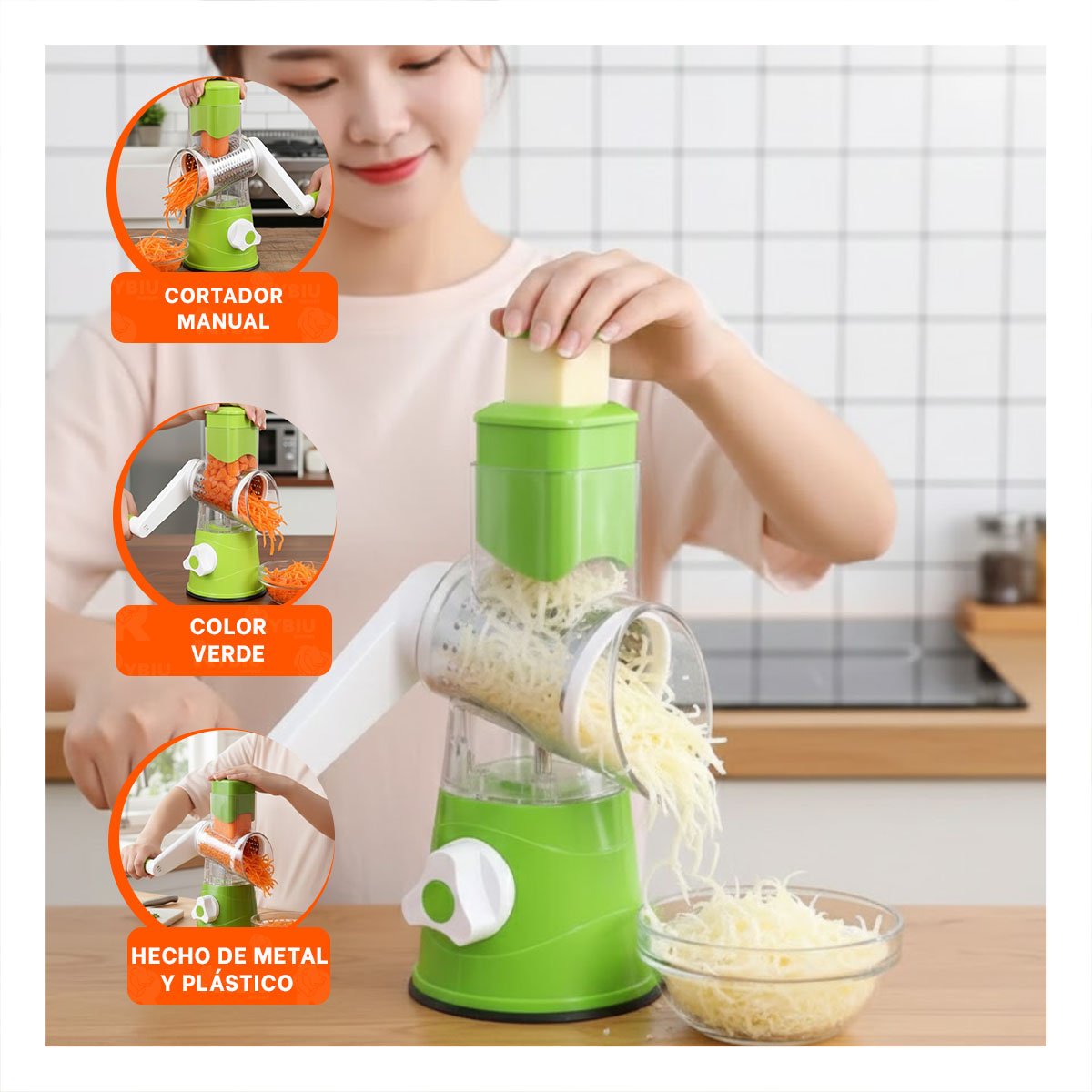 PACK4 HERRAMIENTA MANUAL PARA JUGO DE NARANJA CON MEDIDOR CELESTE - 5