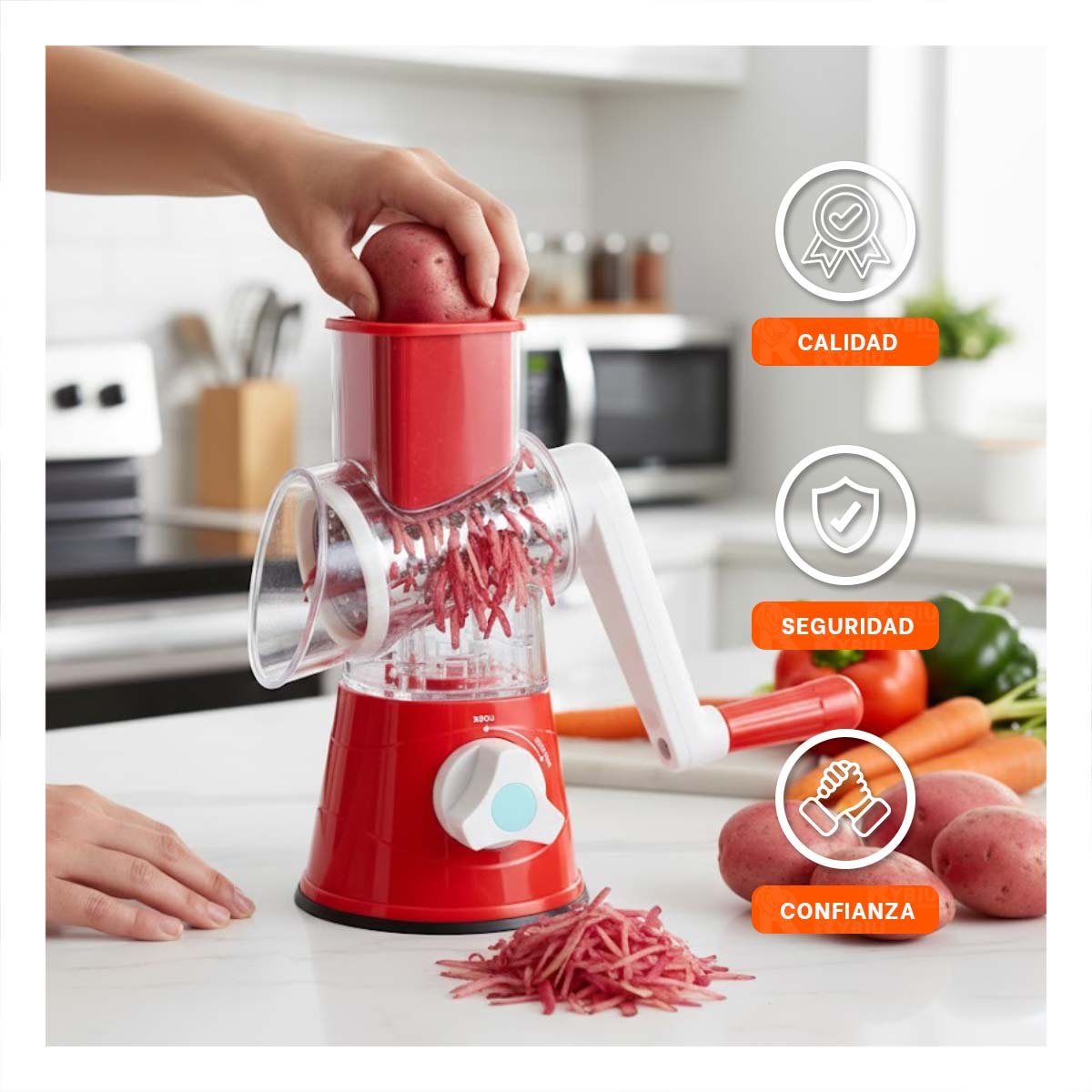 ACCESORIO DE COCINA PARA JUGO NATURAL DE NARANJA CELESTE Y+LIGAS REGALO - 2
