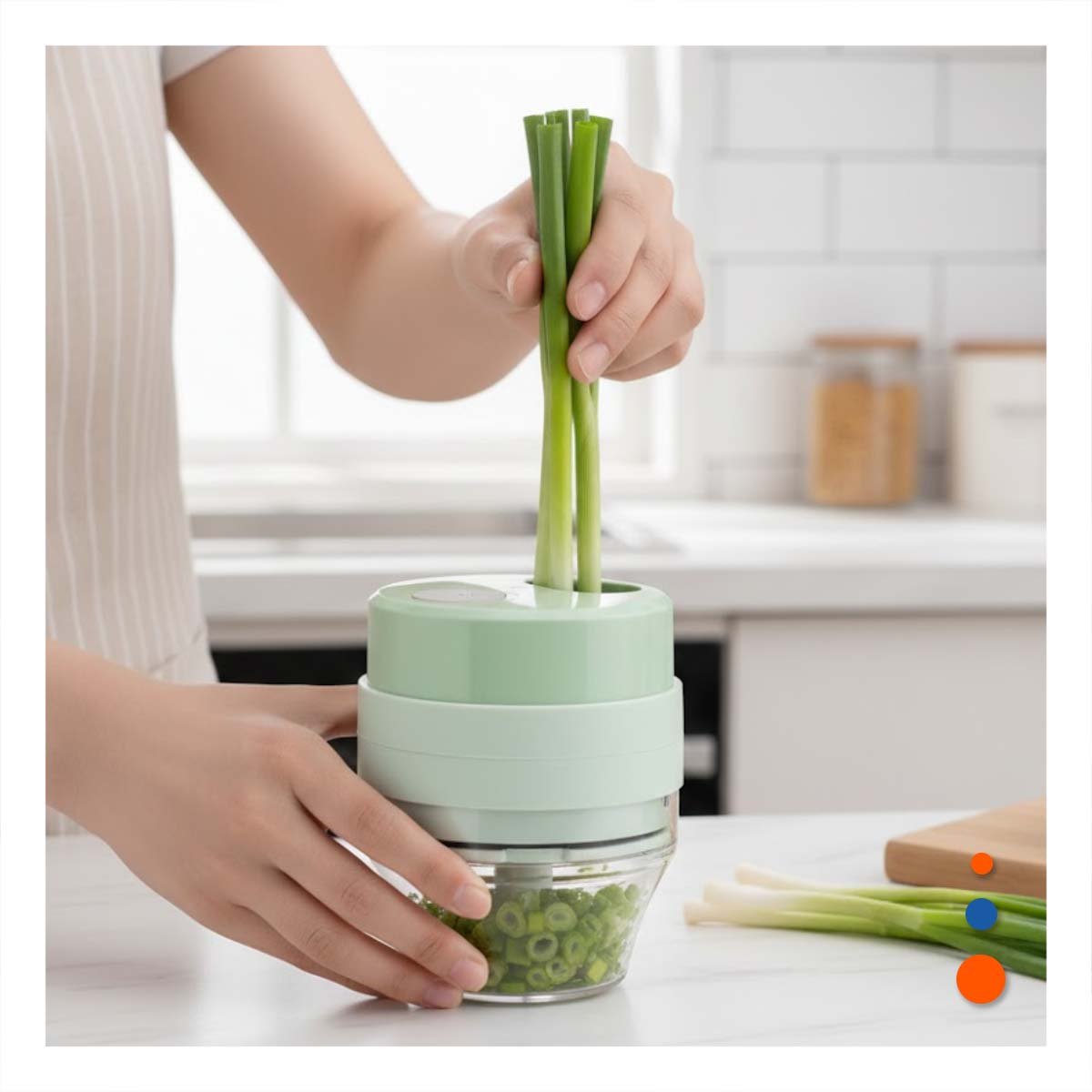 UTENSILIO COMPACTO PARA PREPARAR JUGO DE NARANJA CELESTE Y+PAPEL REGALO - 2