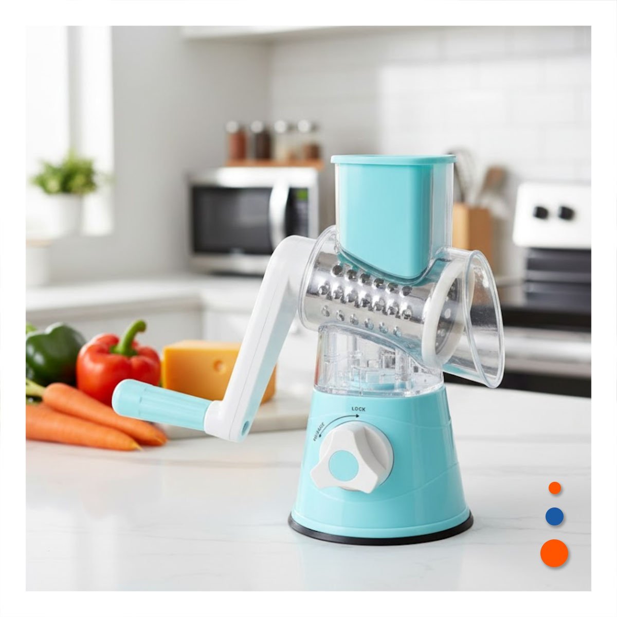 PACK2 ACCESORIO FUNCIONAL CON RECIPIENTE 1000 ML PARA COCINA CELESTE Y+PAPEL REGALO - 2