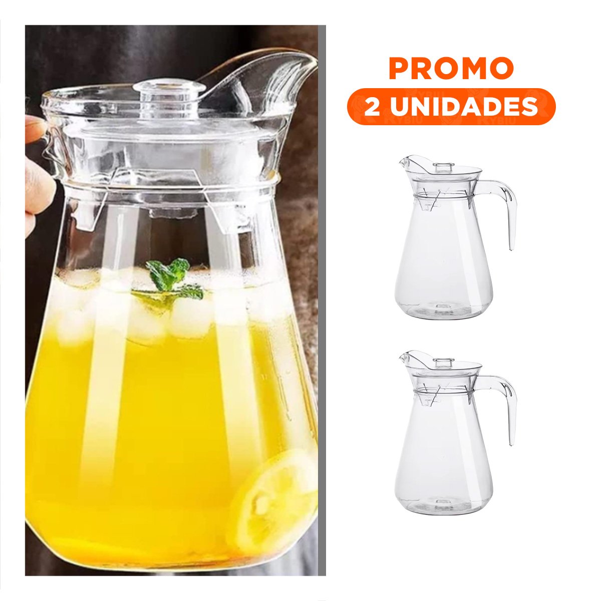 PACK2 RECIPIENTE MODERNO BLANCO CON SISTEMA CLIC SEGURO - 1