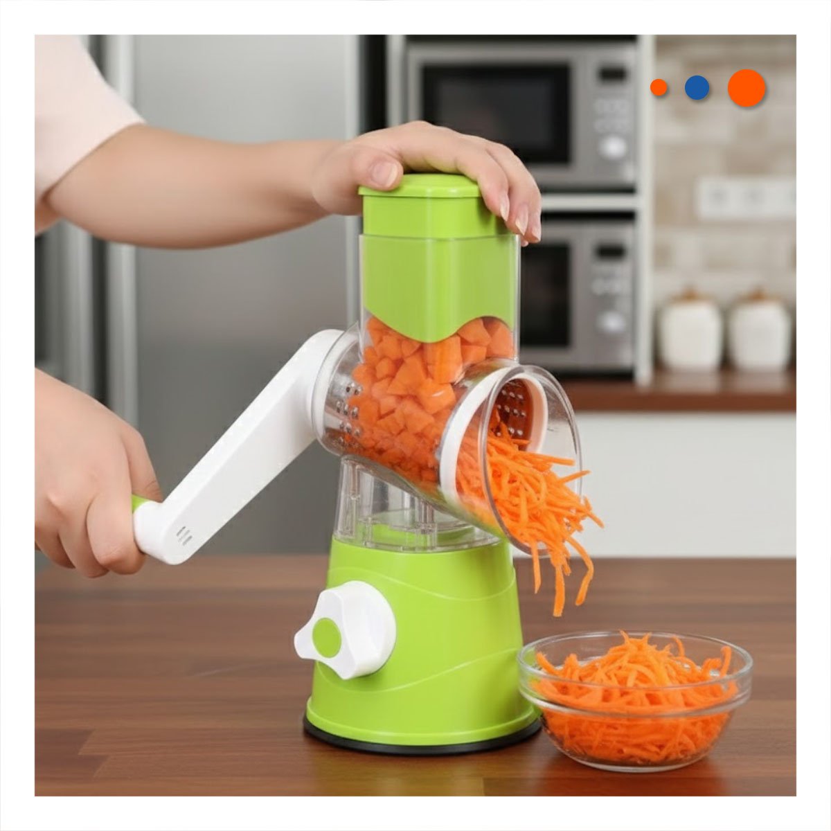 PACK4 HERRAMIENTA DE COCINA CON DEPOSITO 1000 ML COLOR CELESTE Y+PAPEL REGALO - 2