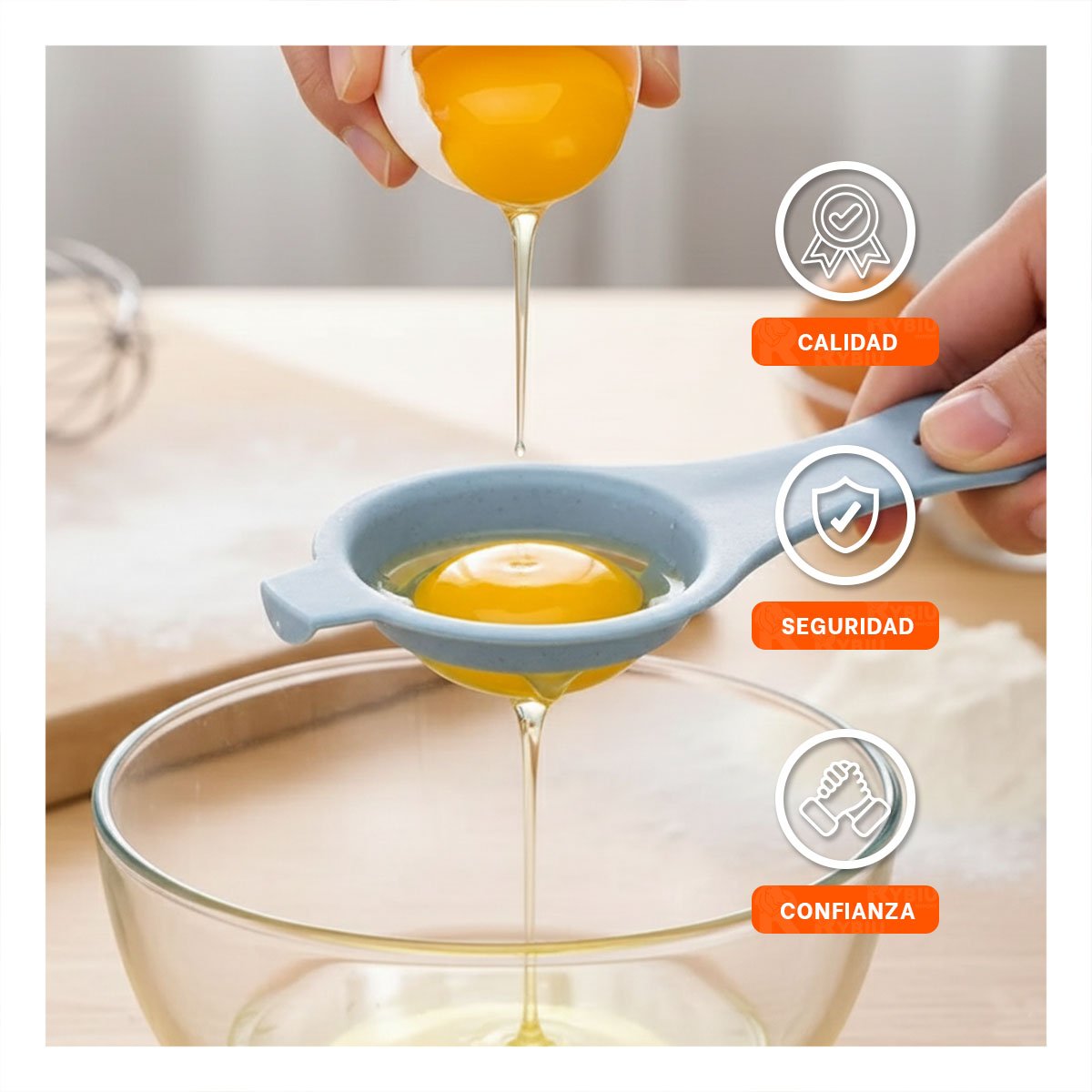 UTENSILIO COMPACTO PARA PREPARAR JUGO DE NARANJA CELESTE Y+PAPEL REGALO - 3
