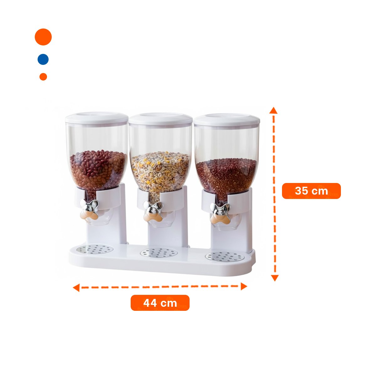 PACK4 RECIPIENTE DOBLE DE GRANOS 2L NEGRO PARA ALMACENAR ALIMENTOS SECOS Y+REGALO STICKER - 4