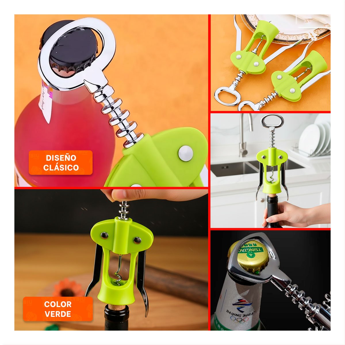UTENSILIO MANUAL VERDE 16,5 CM ACCESORIO PARA COCINA Y+POST IT - 5