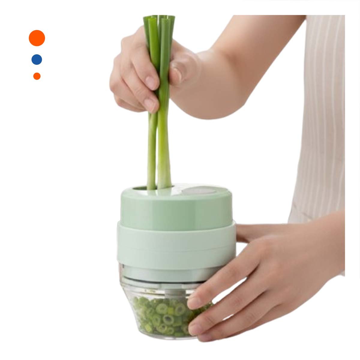 PACK2 ACCESORIO COMPACTO PARA EXPRIMIR FRUTAS CITRICAS CELESTE Y+REGALO STICKER - 2