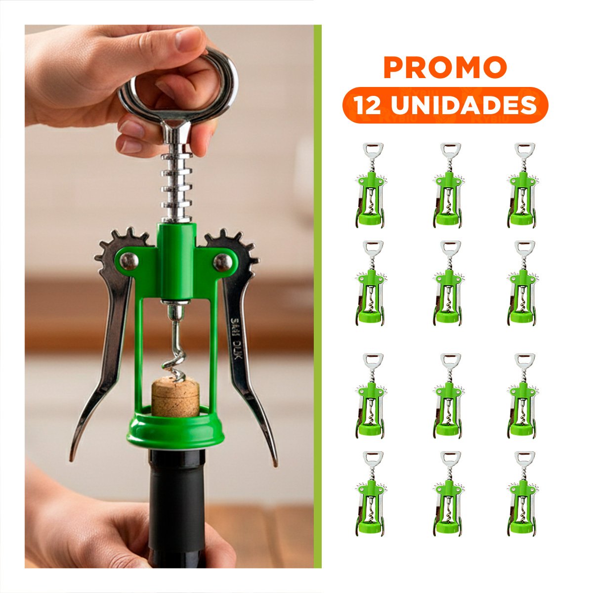 PACK12 HERRAMIENTA MANUAL 16,5 CM VERDE COMPACTA Y FUNCIONAL Y+REGALO STICKER - 1