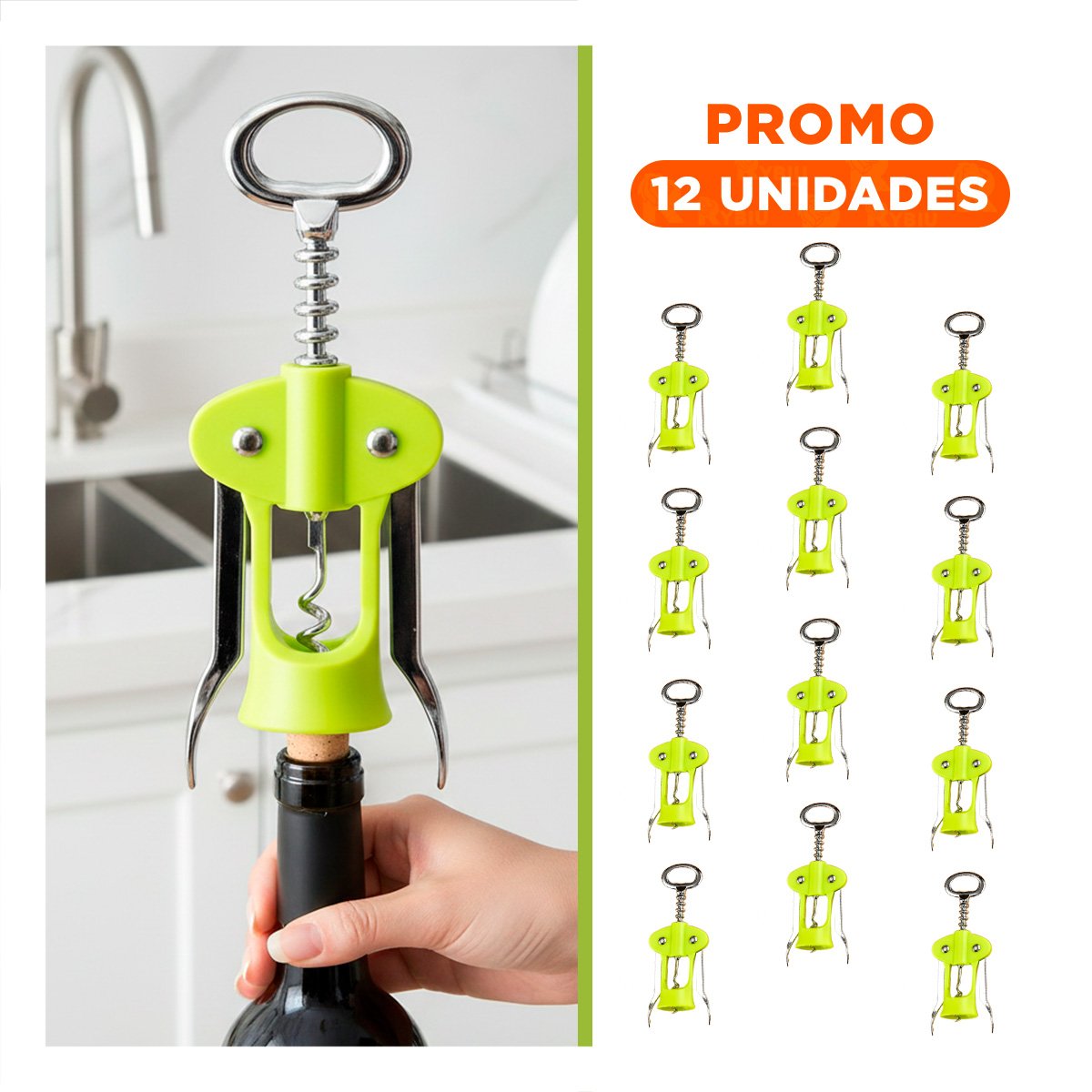 PACK12 HERRAMIENTA MANUAL 16,5 CM VERDE COMPACTA Y FUNCIONAL Y+REGALO STICKER - 1