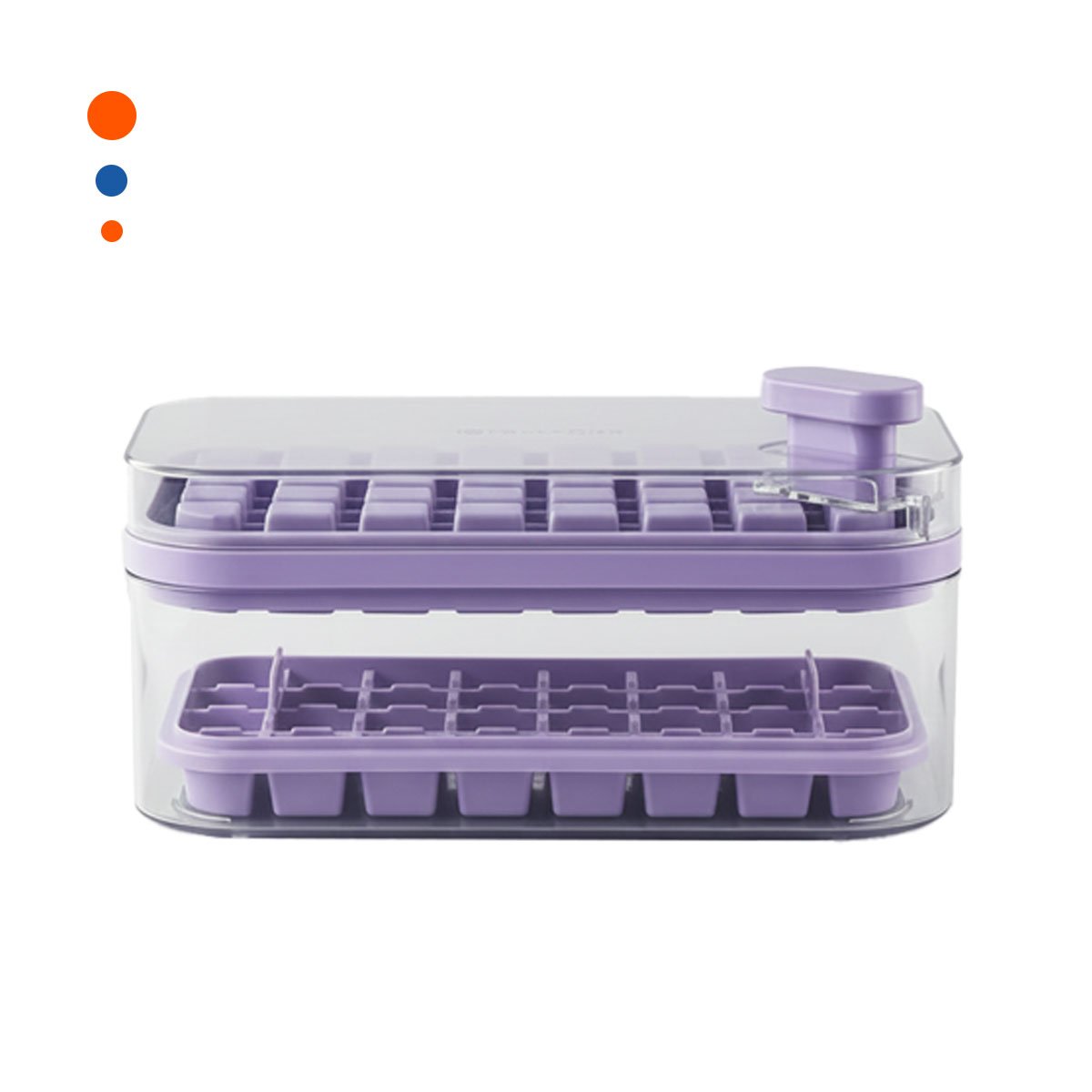 PACK2 CONTENEDOR DOBLE MORADO PARA HIELO CON DISENO FUNCIONAL Y+REGALO STICKER - 2