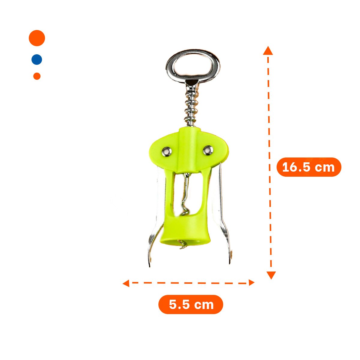 PACK4 ACCESORIO PARA VINO MANUAL 16,5 CM VERDE PRACTICO - 4