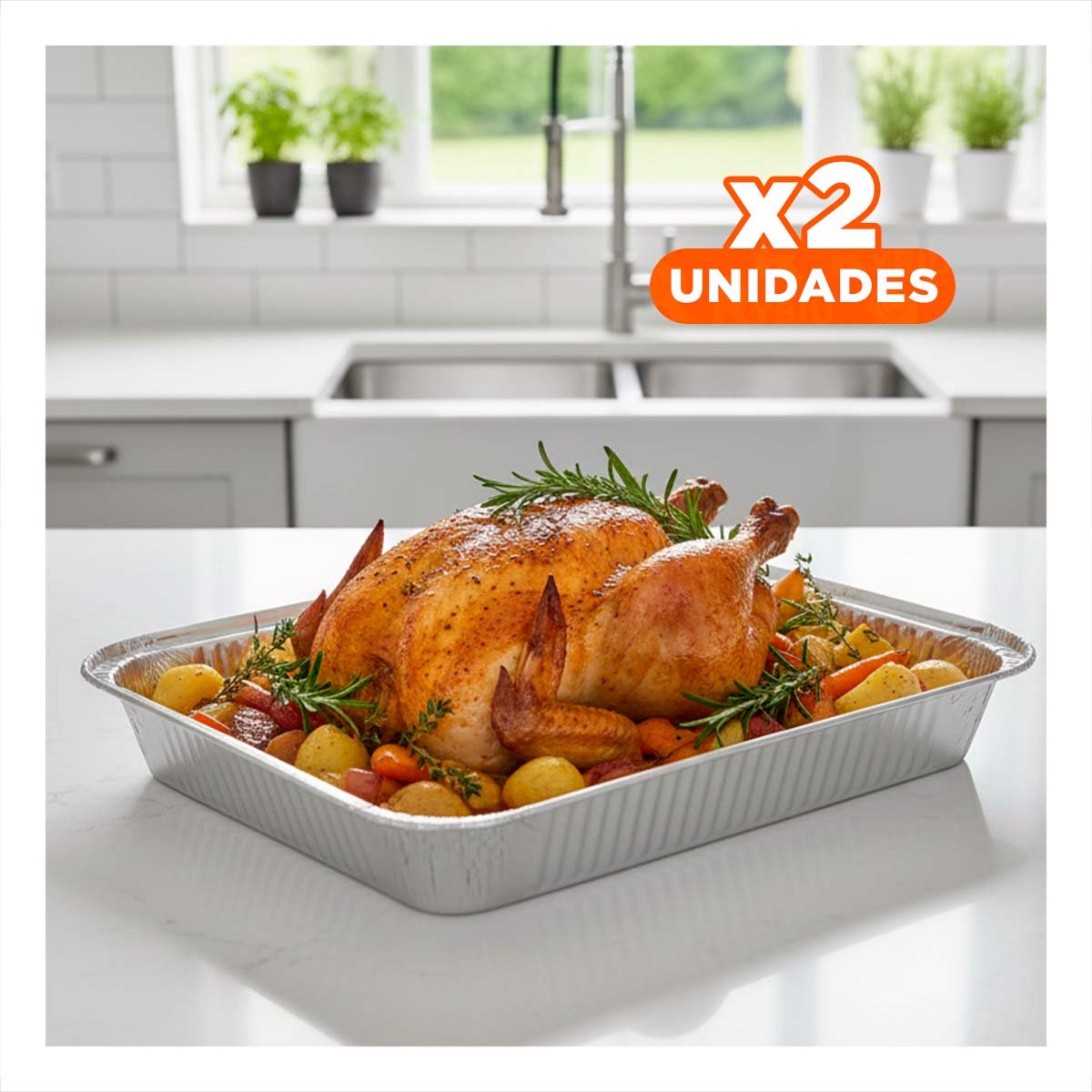 PACK2 PICADORA DE VERDURAS MULTIFUNCIONAL 1 5L BLANCO Y PLOMO PARA ALIMENTOS Y+REGALO STICKER - 1