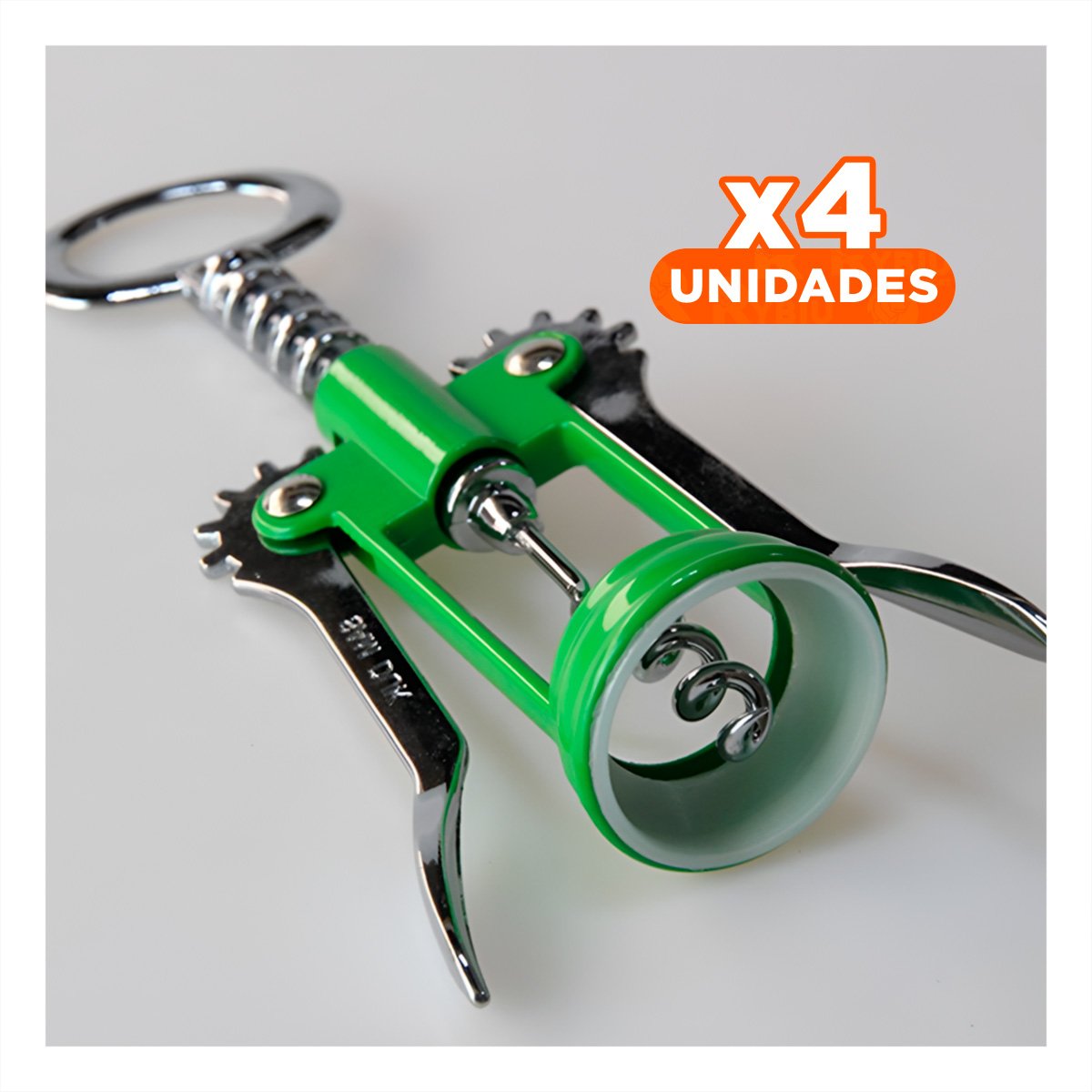 PACK4 ACCESORIO PARA VINO MANUAL 16,5 CM VERDE PRACTICO - 1